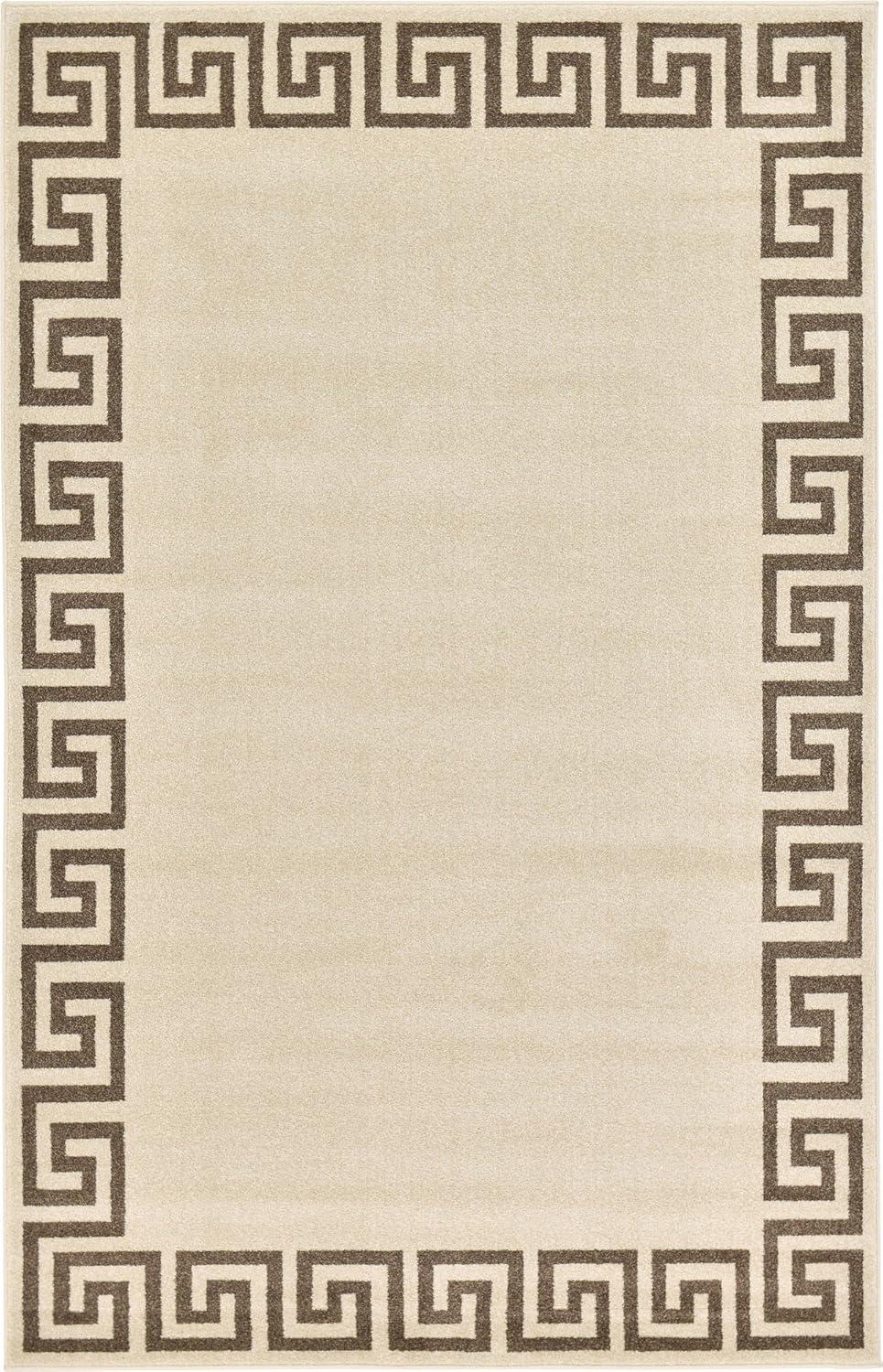 Unique Loom Athens Collection Area Rug - Modern (5' x 8' Rectangle Beige and Brown/Beige)