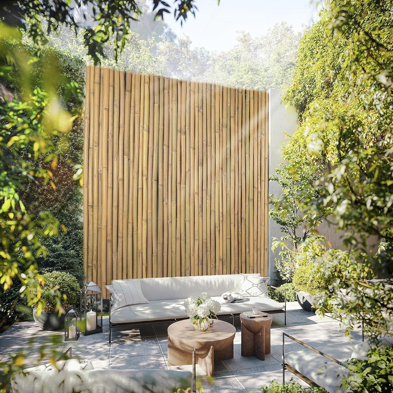 Backyard X-Scapes Natural Bamboo Fencing Decorative No Dig Fence Panels 3/4" D