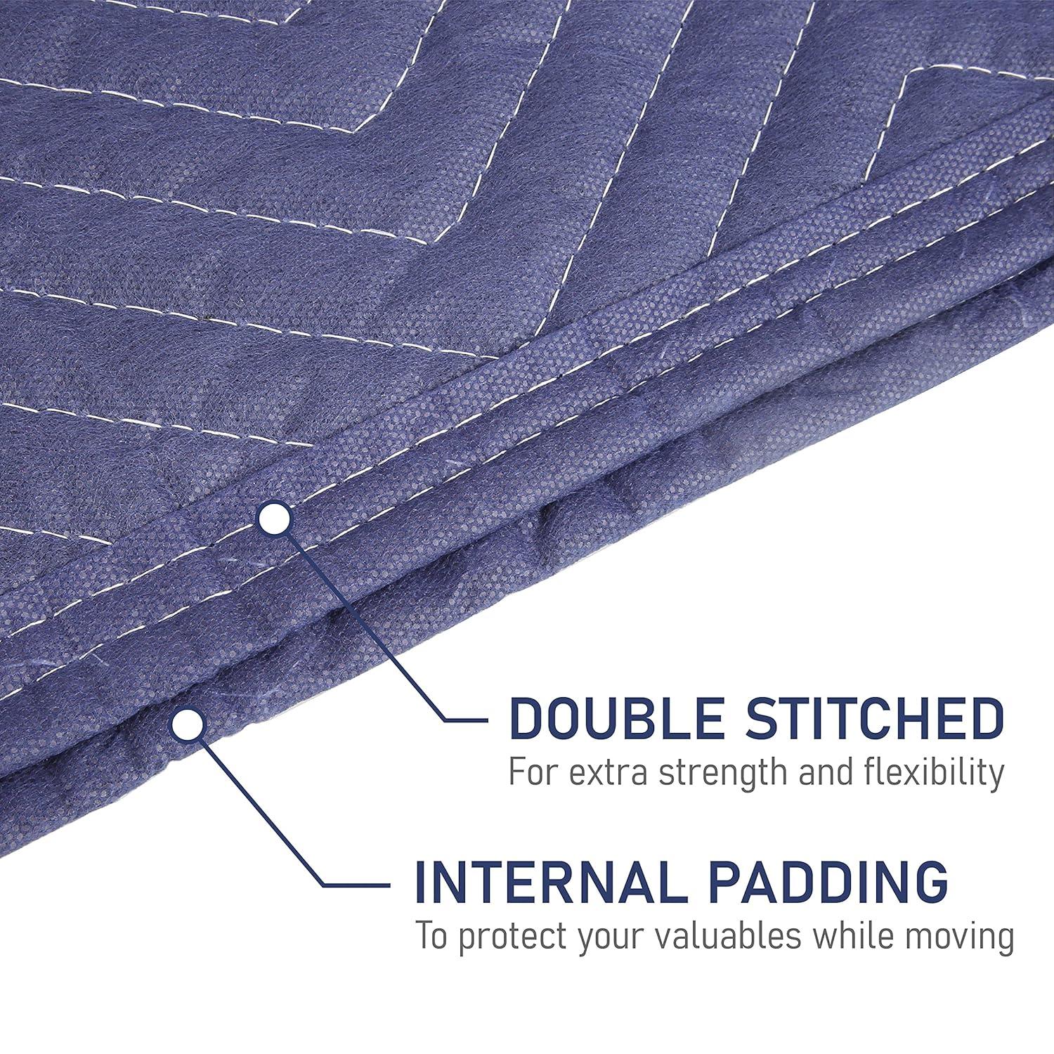 Olympia Tools 4 Moving & Packing Blankets Heavy Duty Padded Moving Blanket, 72 x 80 in, Coton Polyester