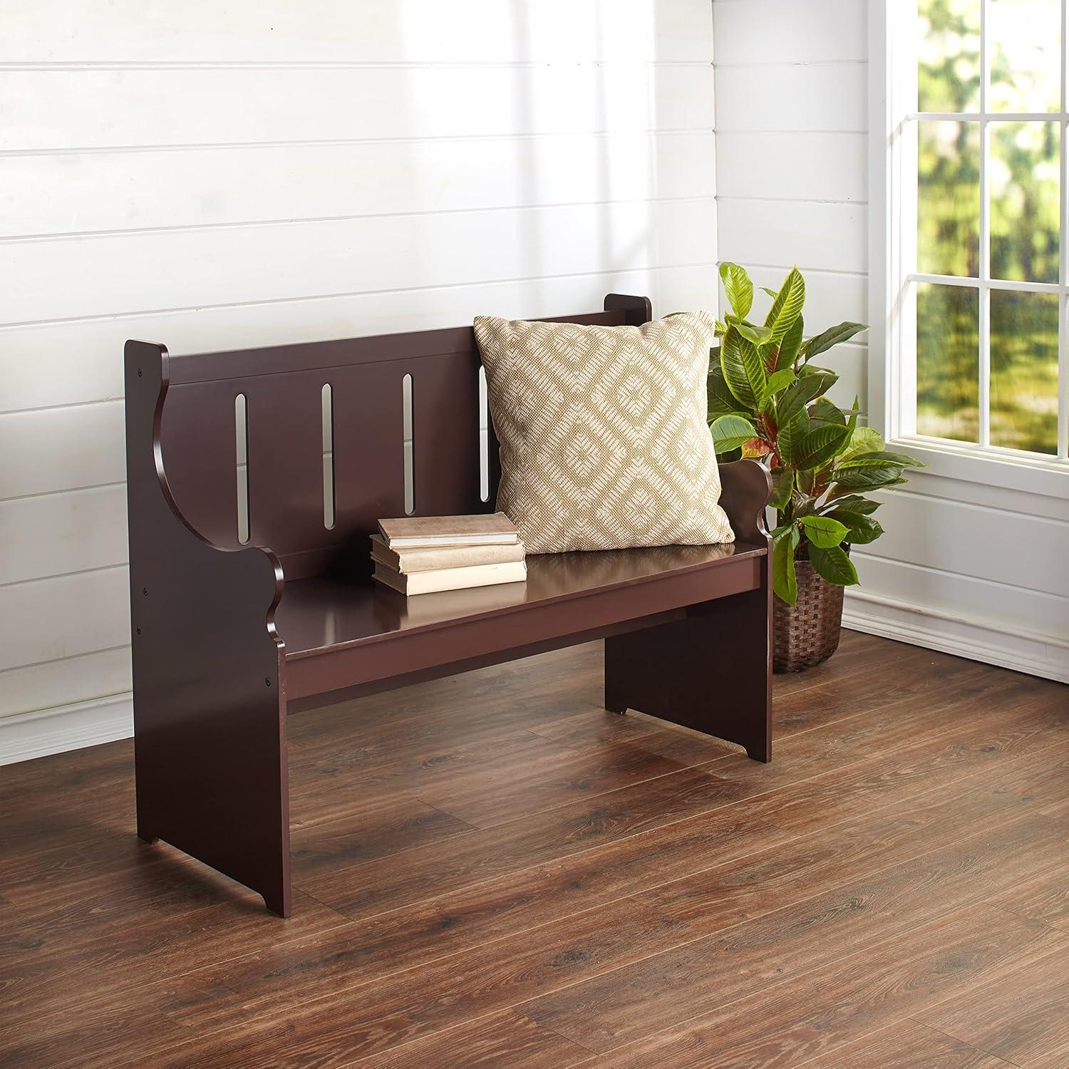 The Lakeside Collection Pew Style Benches - Weathered Wood