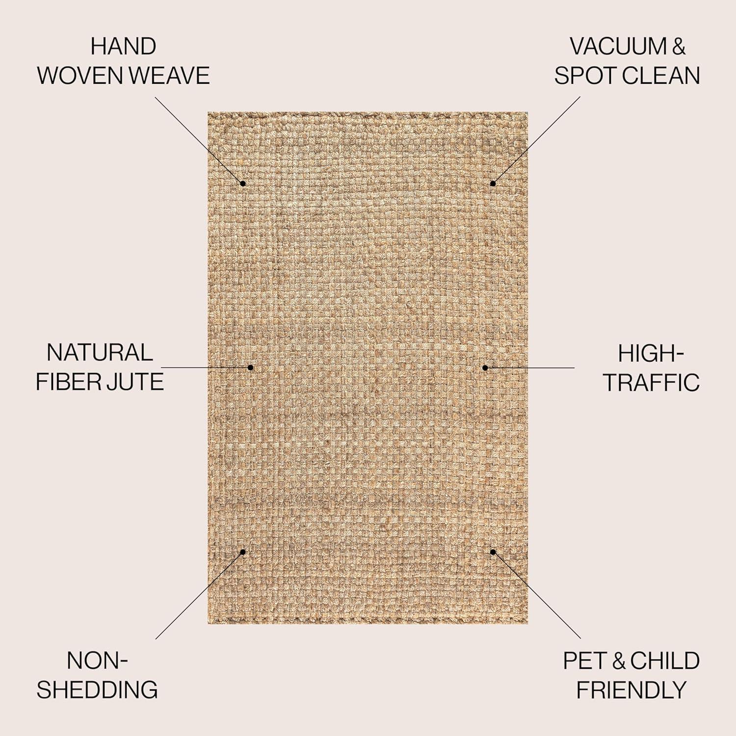5'x8' Estera Hand Woven Boucle Chunky Jute Area Rug, Natural - JONATHAN Y