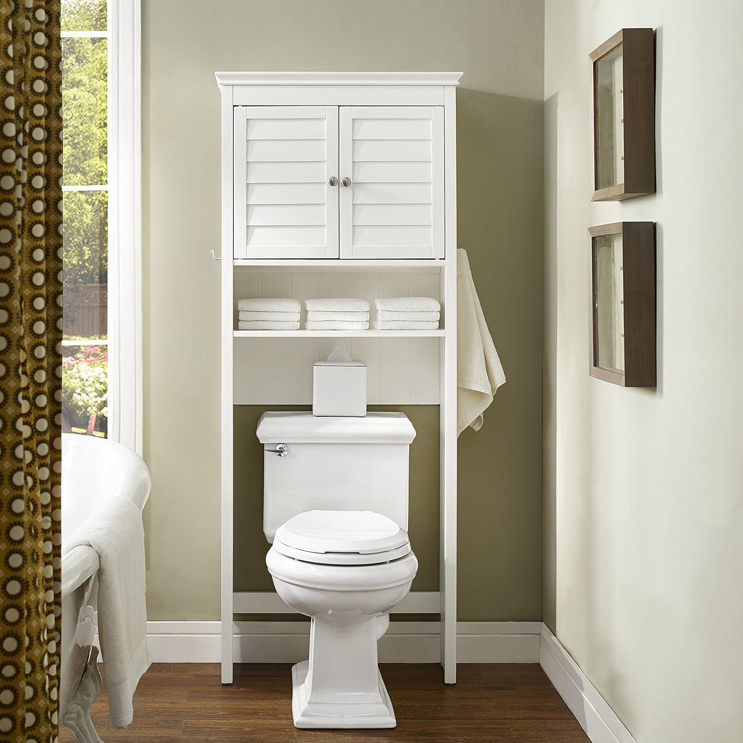 Lydia White Over-the-Toilet Bathroom Storage Cabinet