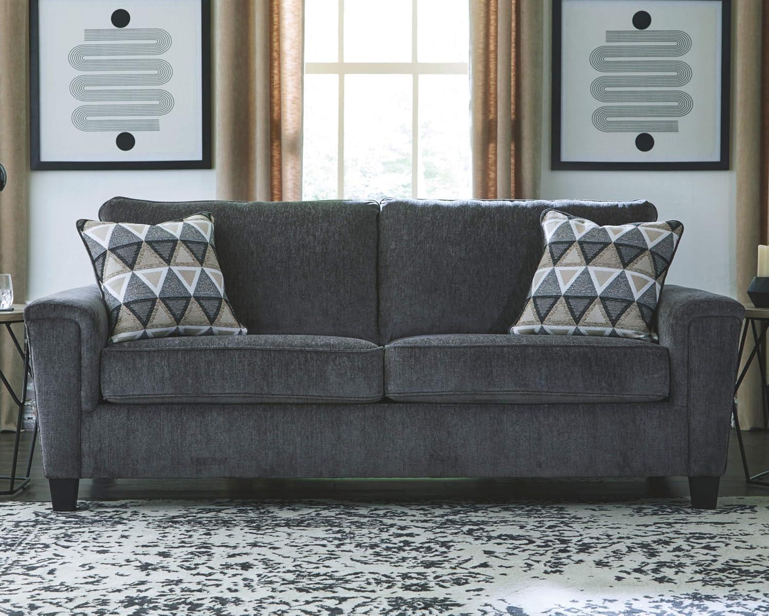 Ashley Furniture Abinger Contemporary Fabric Sofa in Smoke Gray