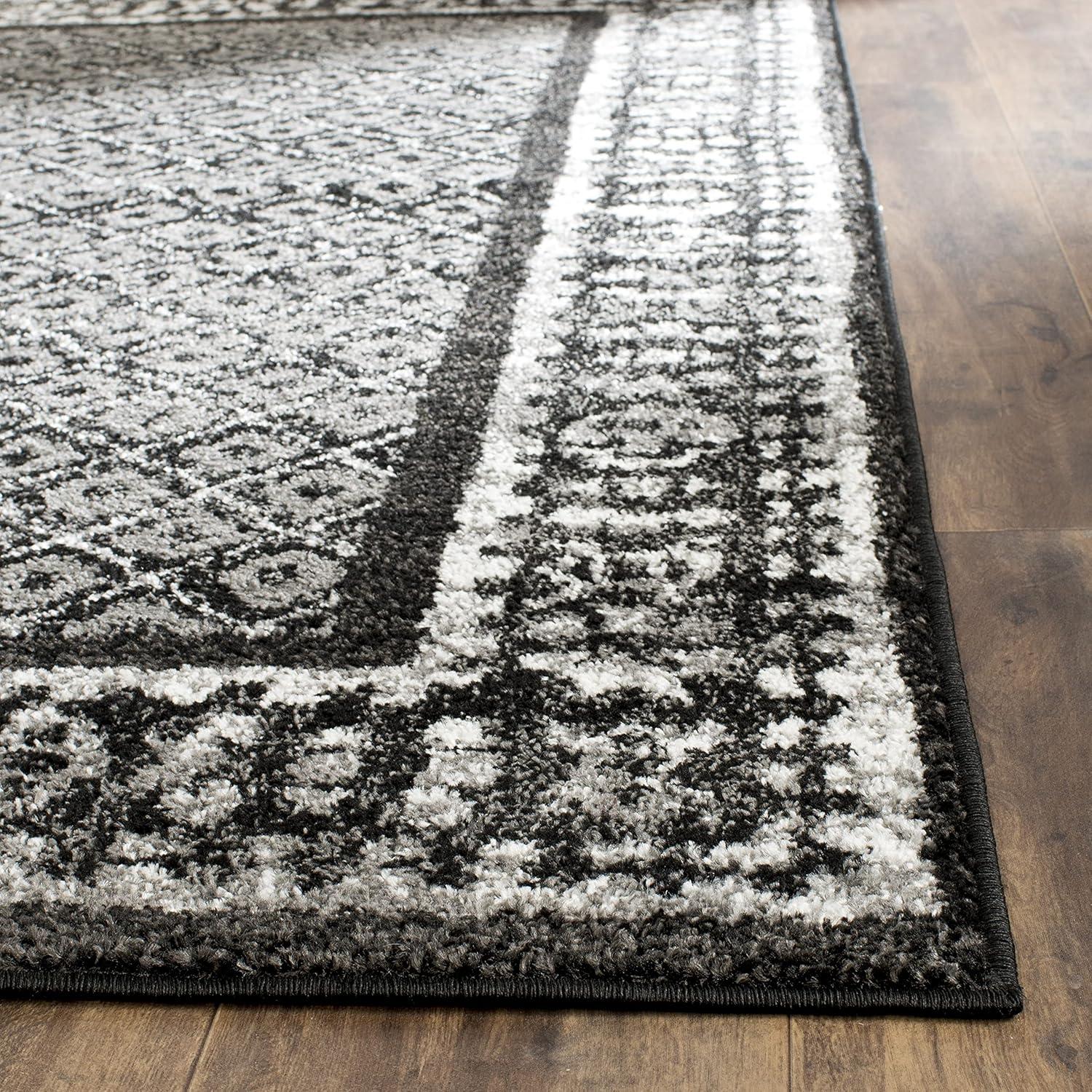 Adirondack ADR110 Machine Made Indoor Area Rug - Black/Silver - 6'x9' - Safavieh