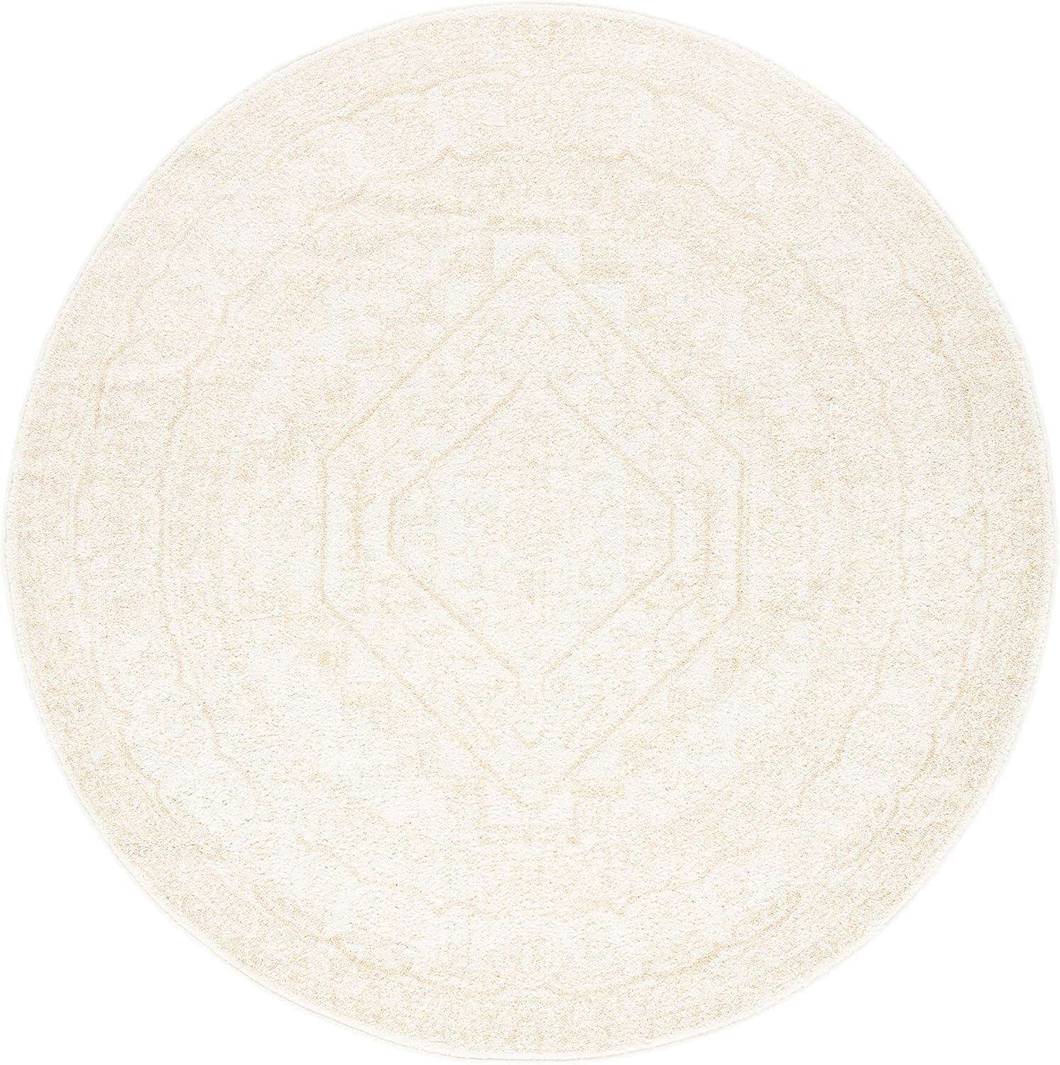 Adirondack ADR108 Power Loomed Area Rug - Ivory/Beige - 8' round - Safavieh.