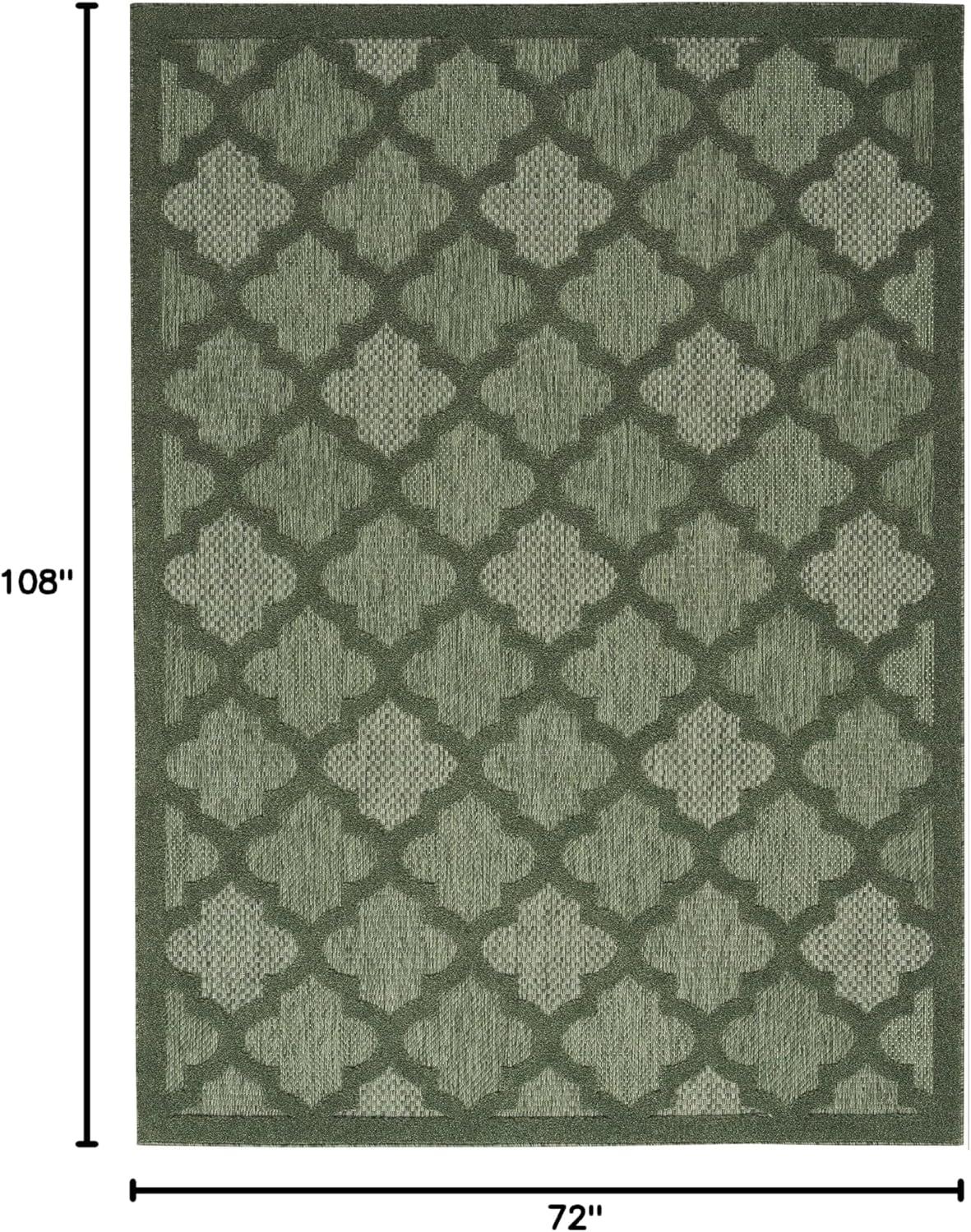 Green Trellis 6' x 9' Synthetic Flat Woven Area Rug