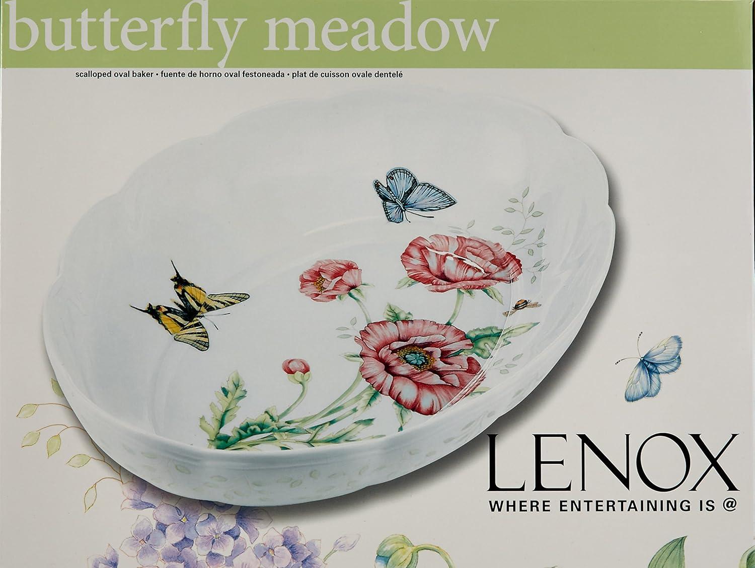 Lenox Butterfly Meadow Scalloped Oval Baker