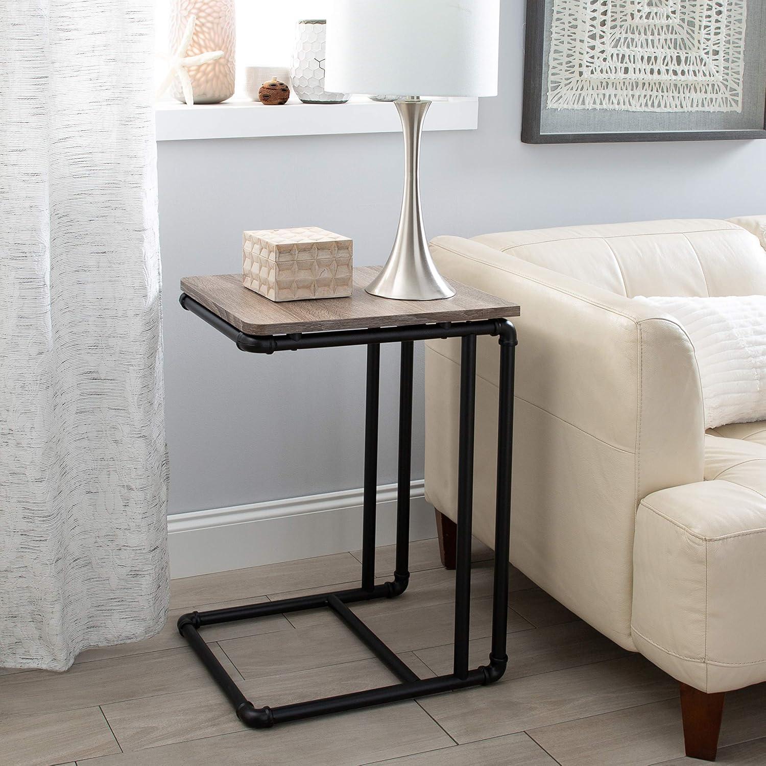 Organize It All Pipe Line L-Shaped Side Table