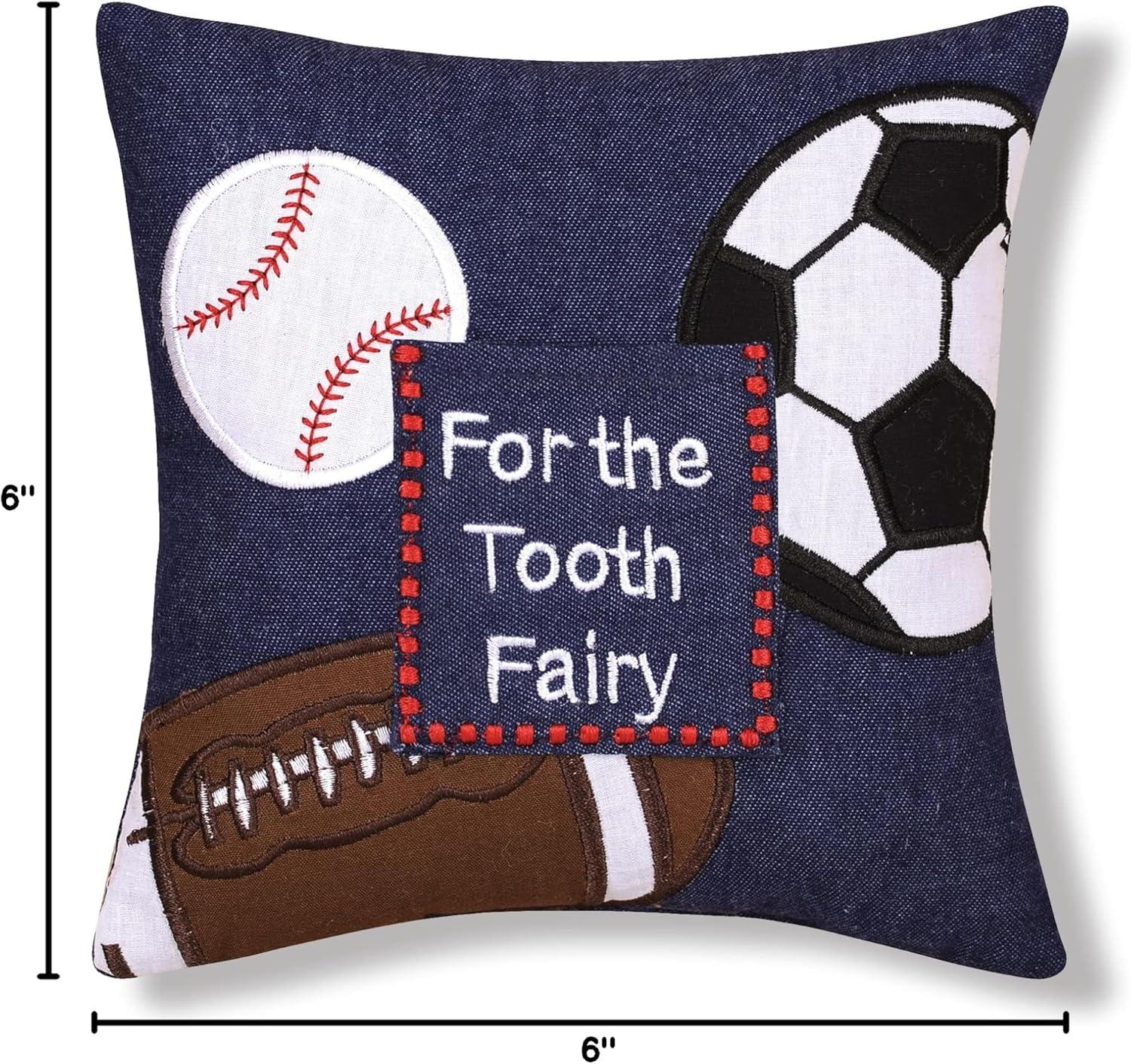 C&F Home 6" x 6" "For the Tooth Fairy" Embroidered Small Petite Size Accent Throw Pillow