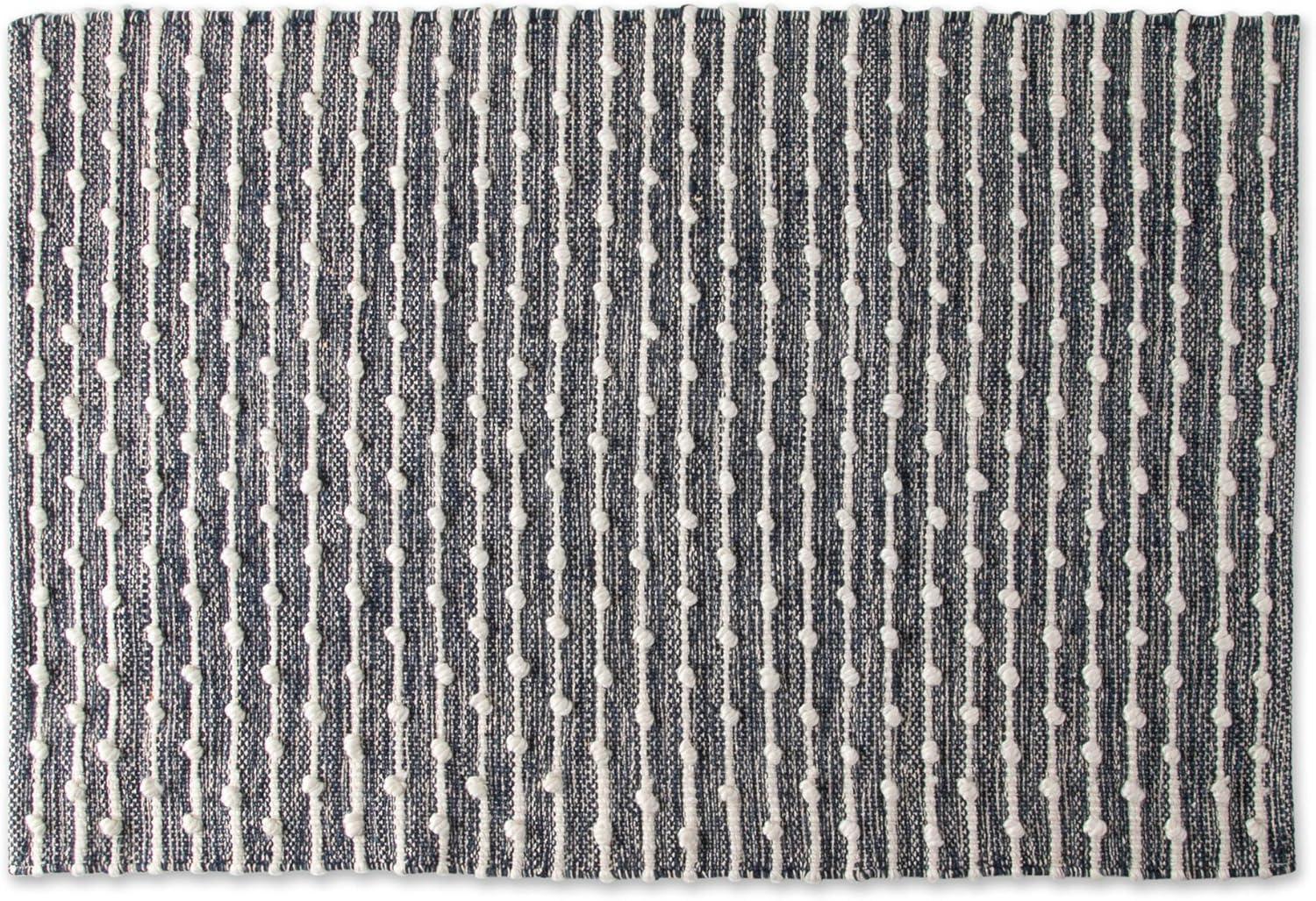 DII 24x36" Modern Recycled Cotton Lightweight Loop Rug in French Blue