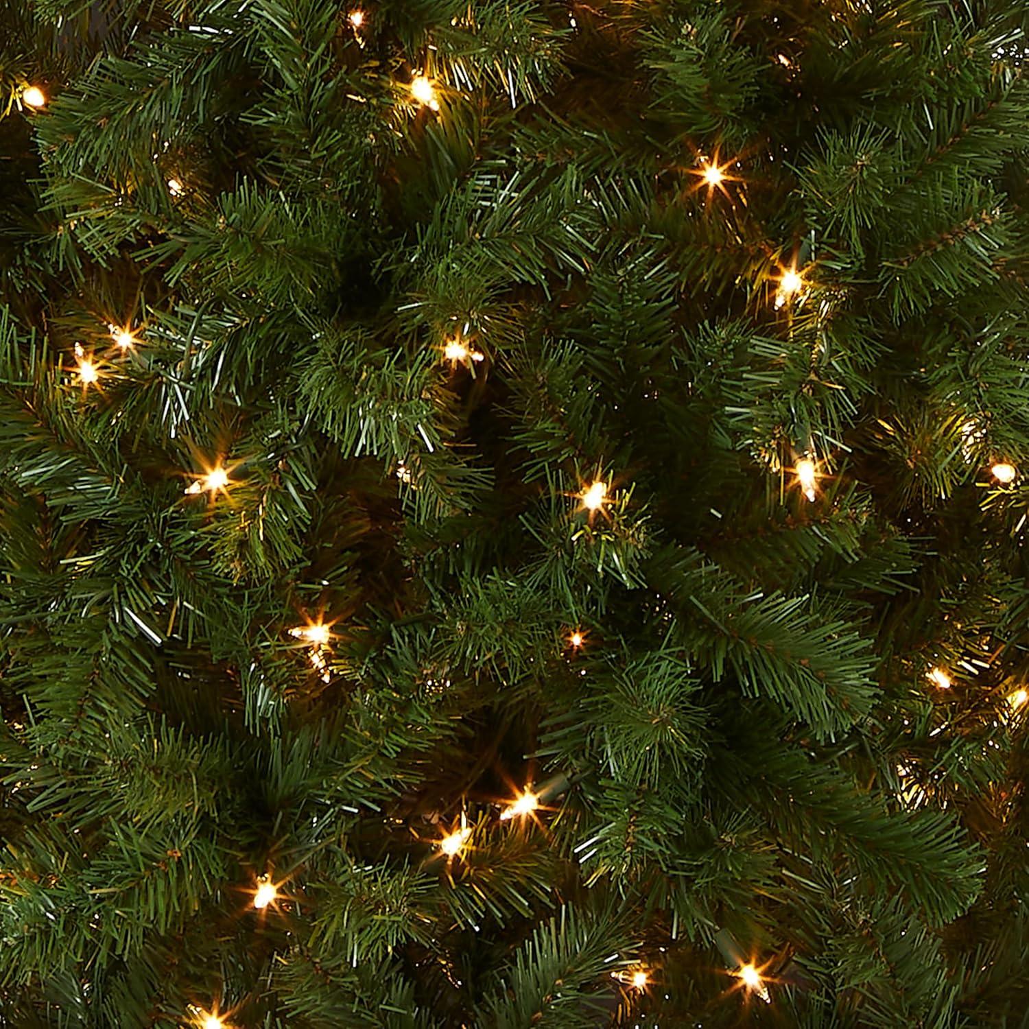 7.5' Prelit Slim North Valley Spruce Artificial Christmas Tree White Lights - National Tree Company