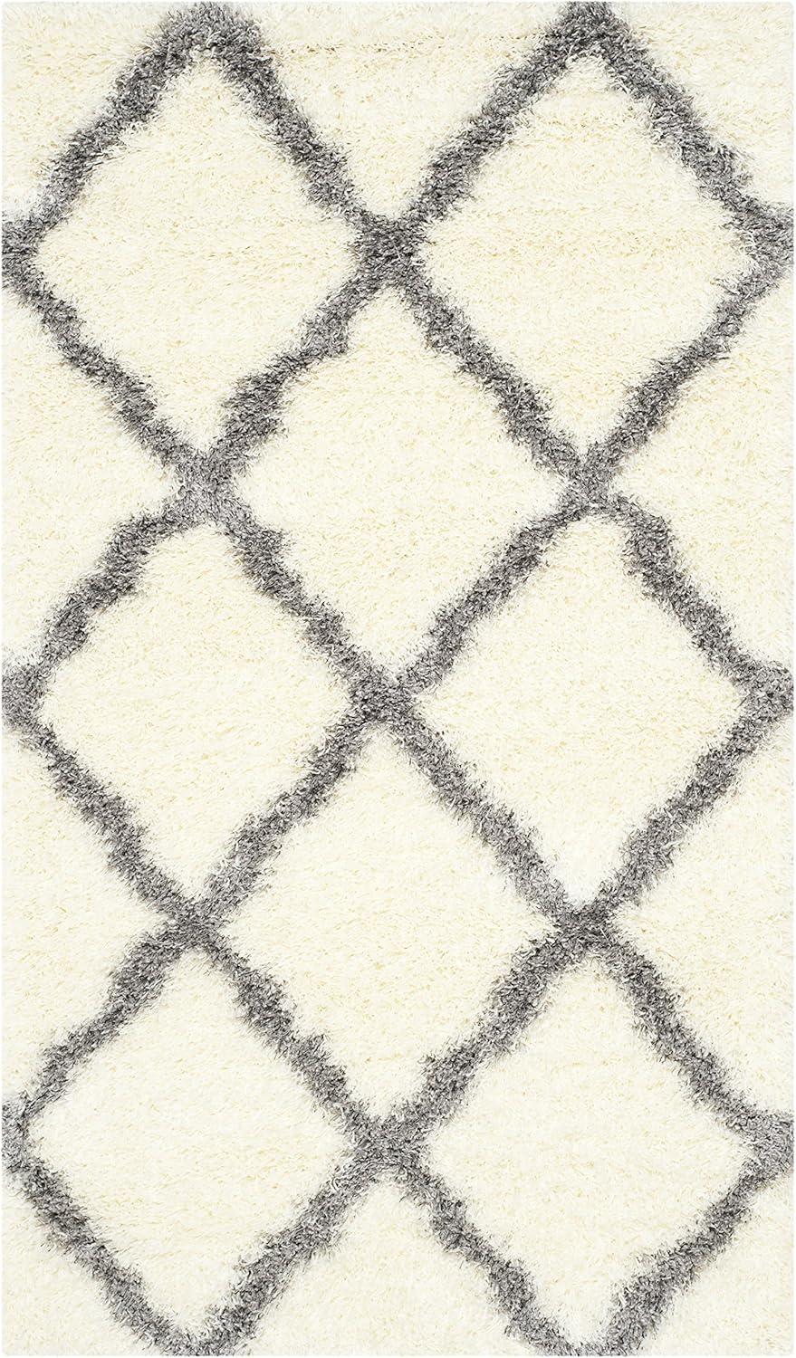 Montreal Shag SGM866 Power Loomed Indoor Accent Rug - Grey/Ivory - 3'x5' - Safavieh.