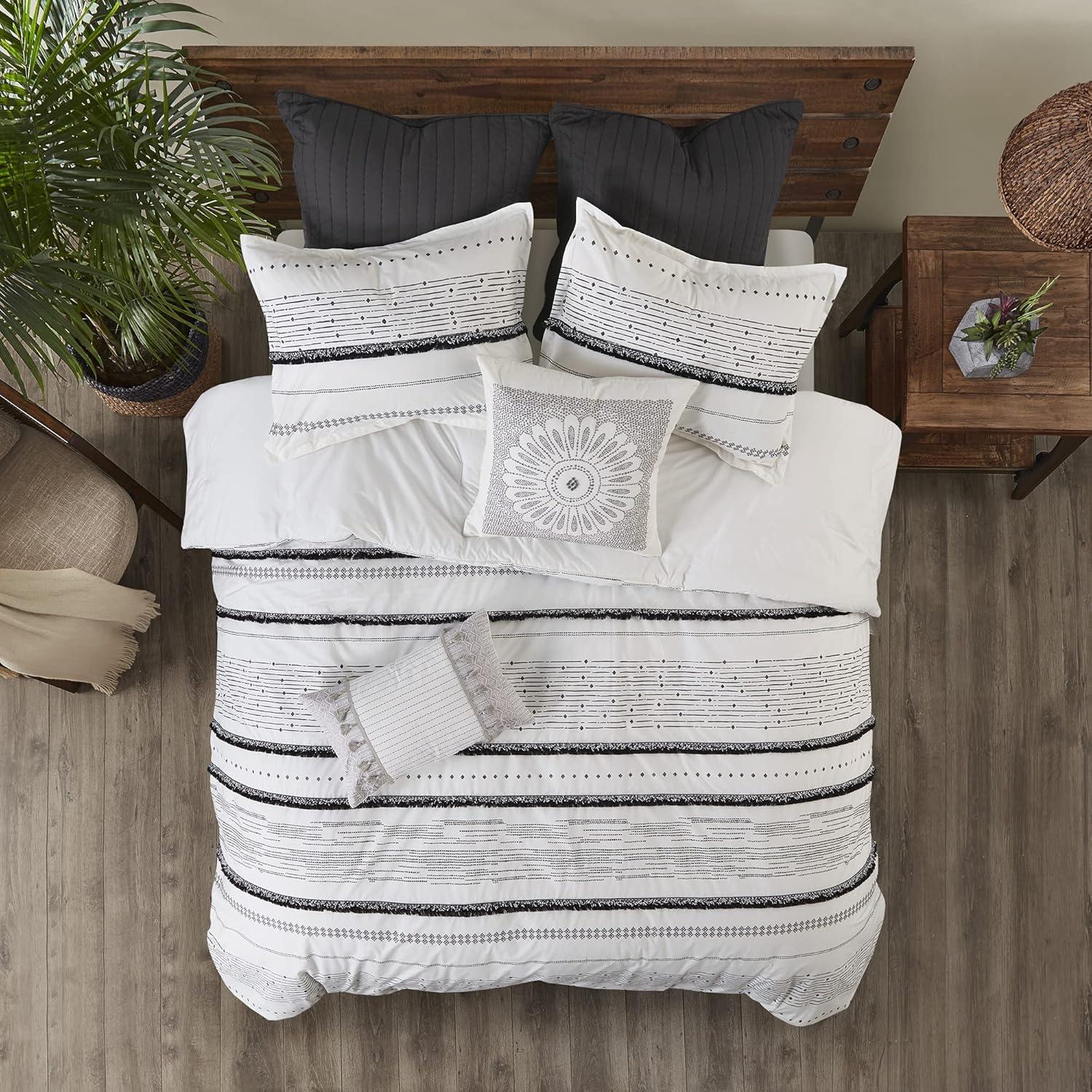 Nea Boho 3-Piece Striped Cotton Duvet Set