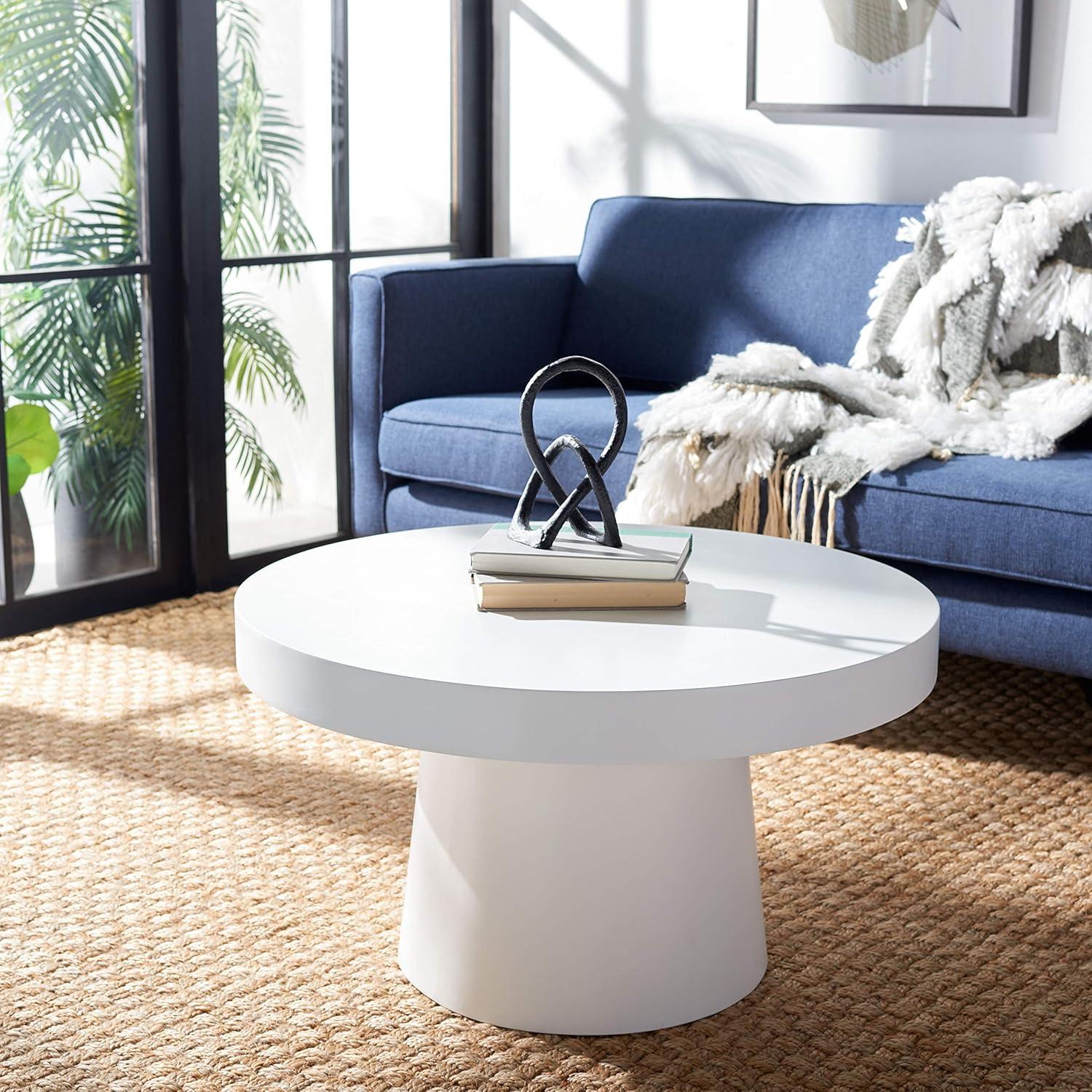 White Round Acrylic Minimalist Coffee Table