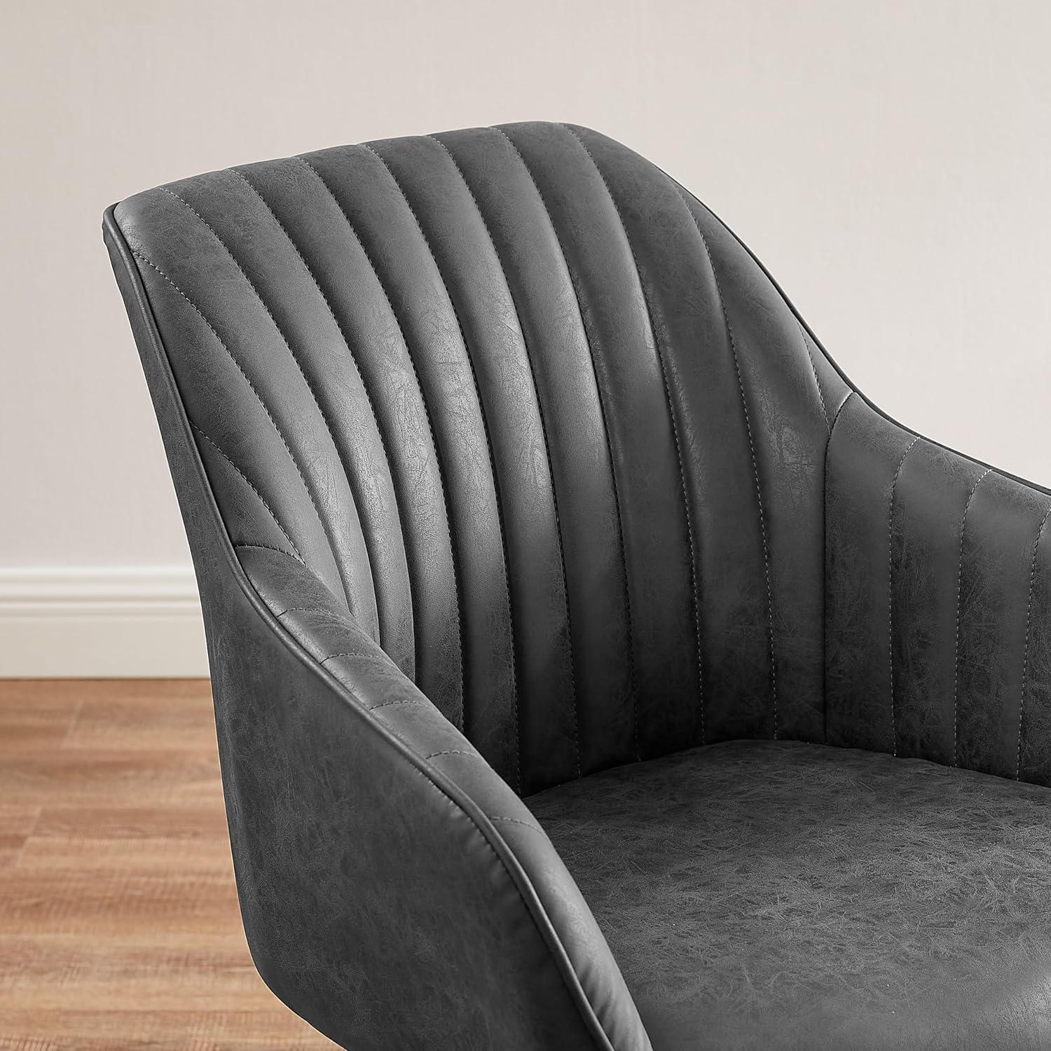 Art Leon Modern Swivel Fabric Accent Desk Chair with Beech Wood Legs, Yellow