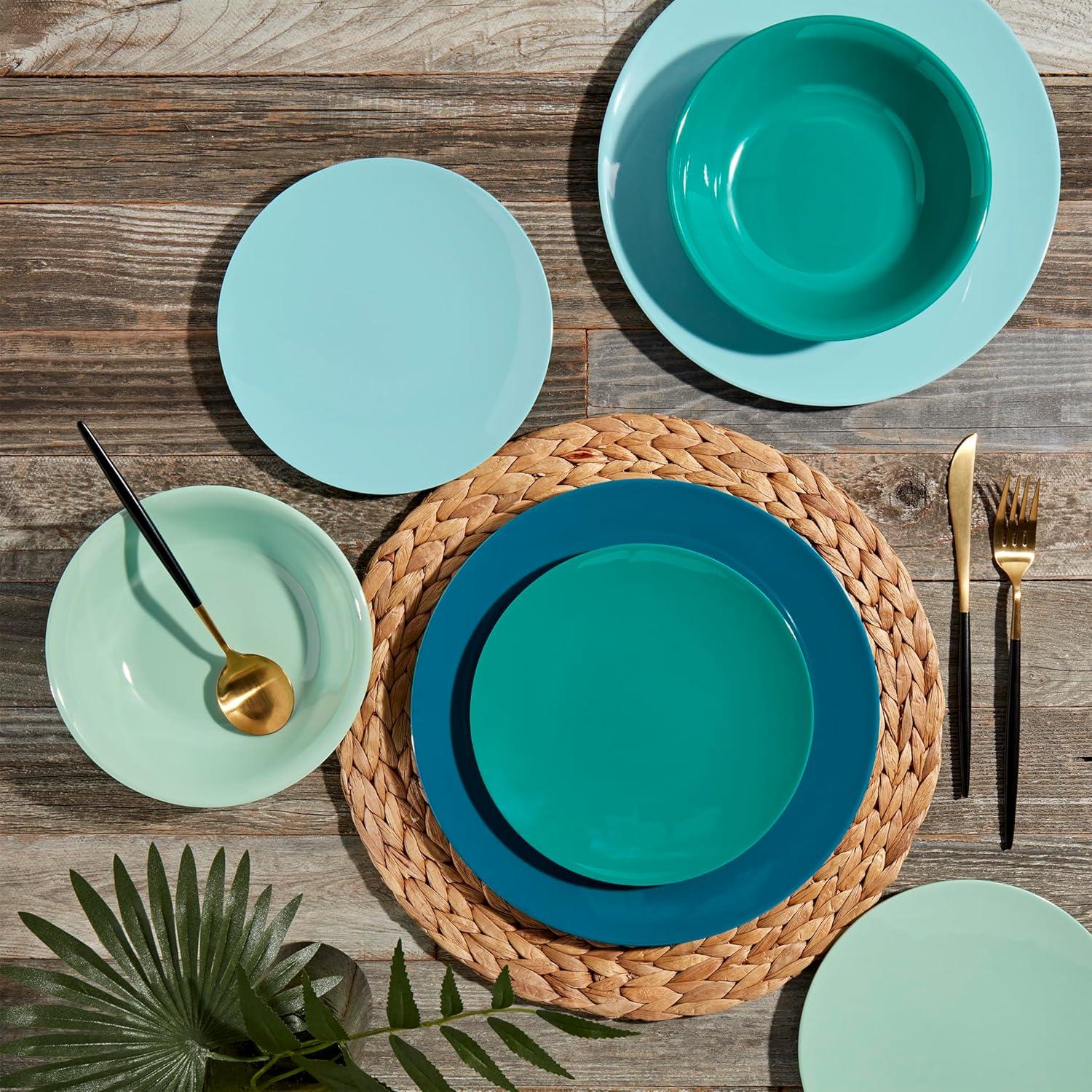 Tabletops Gallery Tabletops Gallery Peacock 12 Piece Melamine Dinnerware Set