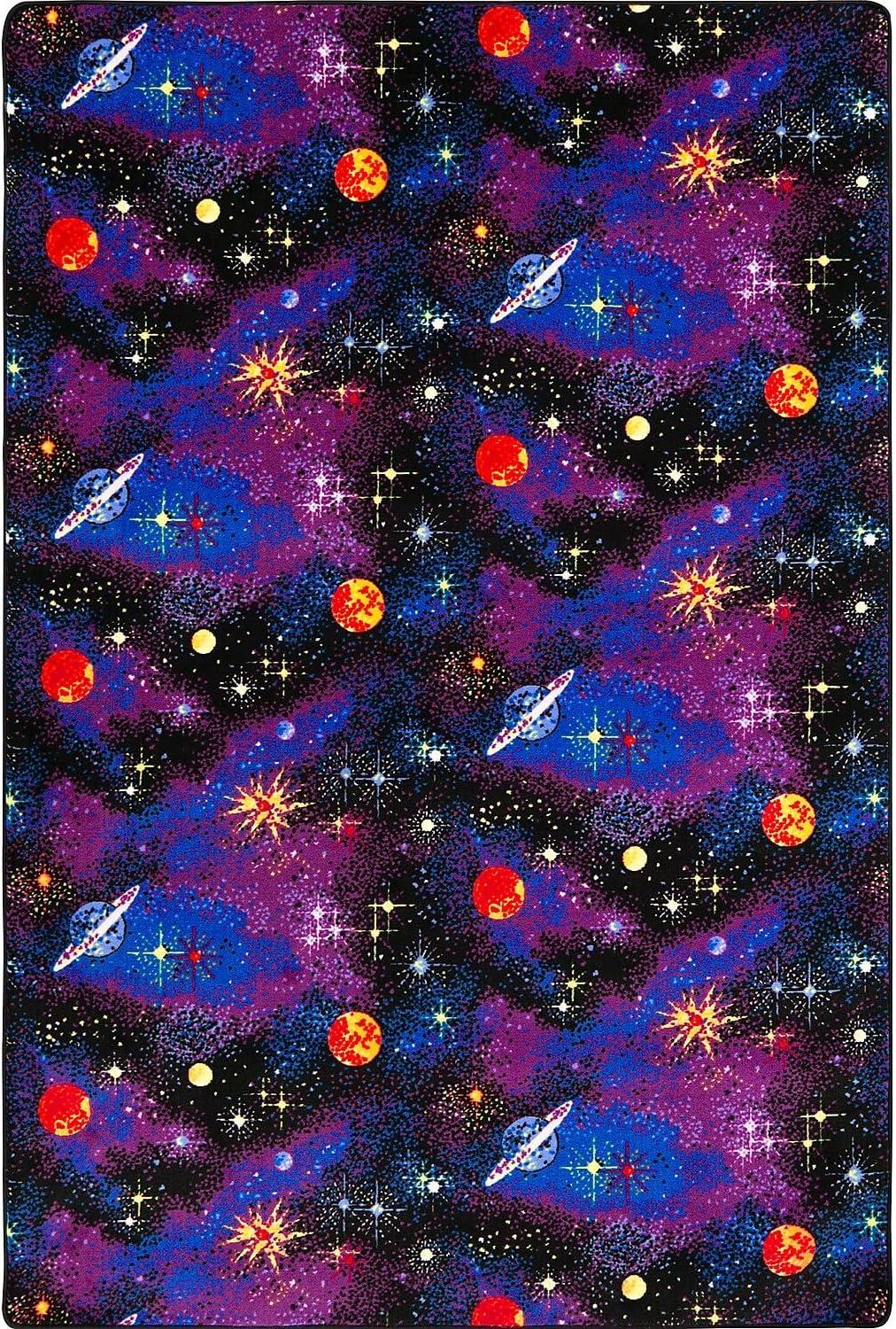 Joy Carpets 43Q 6 x 9 ft. Neon Lights Rectangle Space Explorer Fluorescent Area Rug  Multicolor