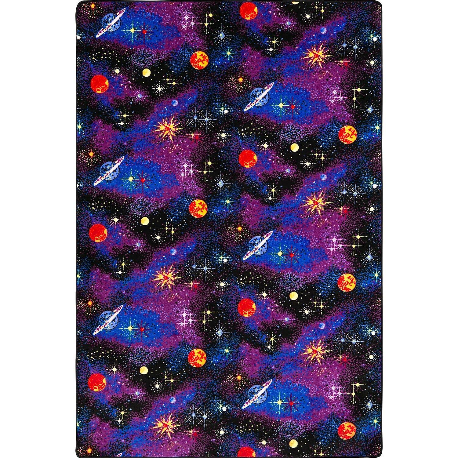 Joy Carpets 43Q 6 x 9 ft. Neon Lights Rectangle Space Explorer Fluorescent Area Rug  Multicolor