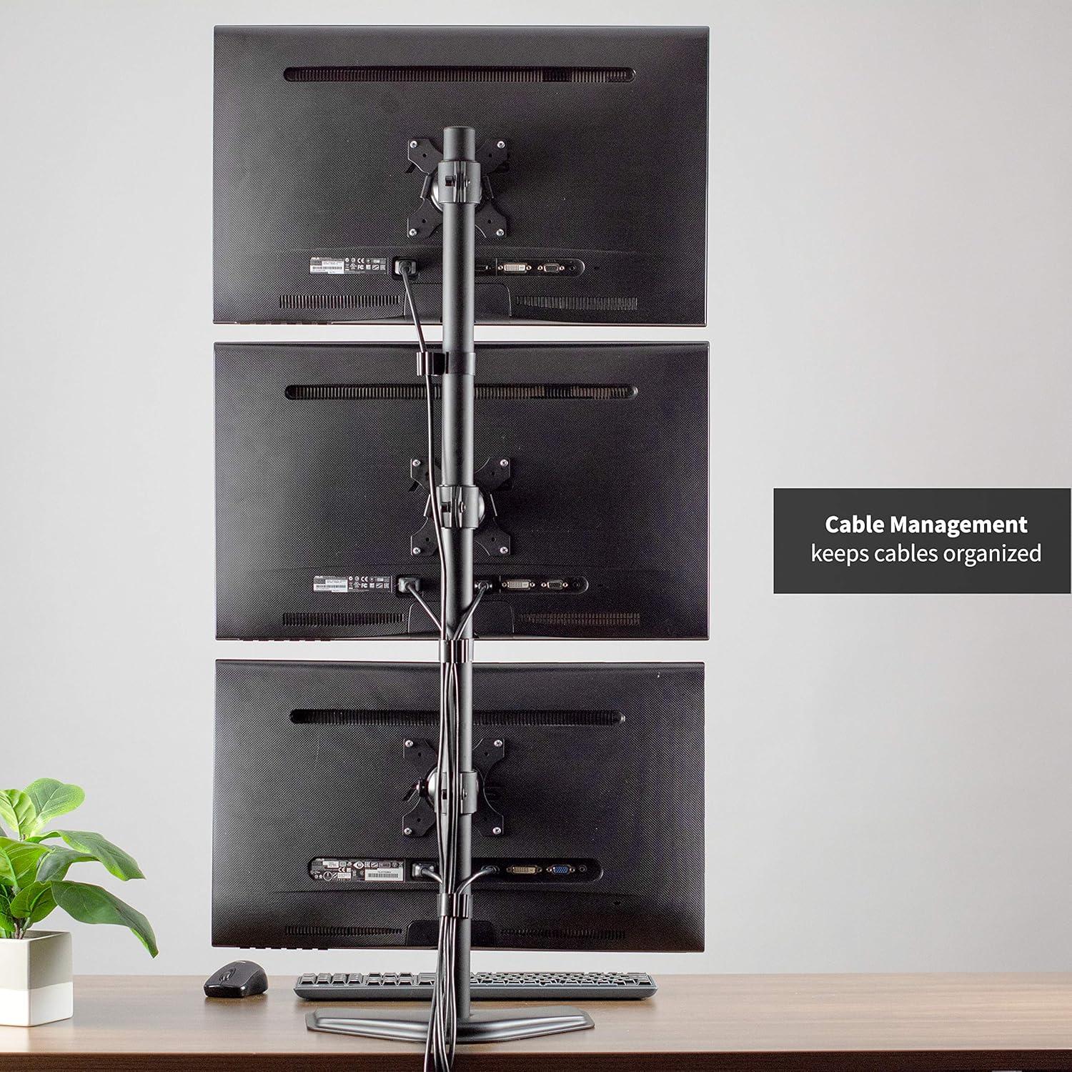Vivo Triple Vertical Monitor Desk Stand