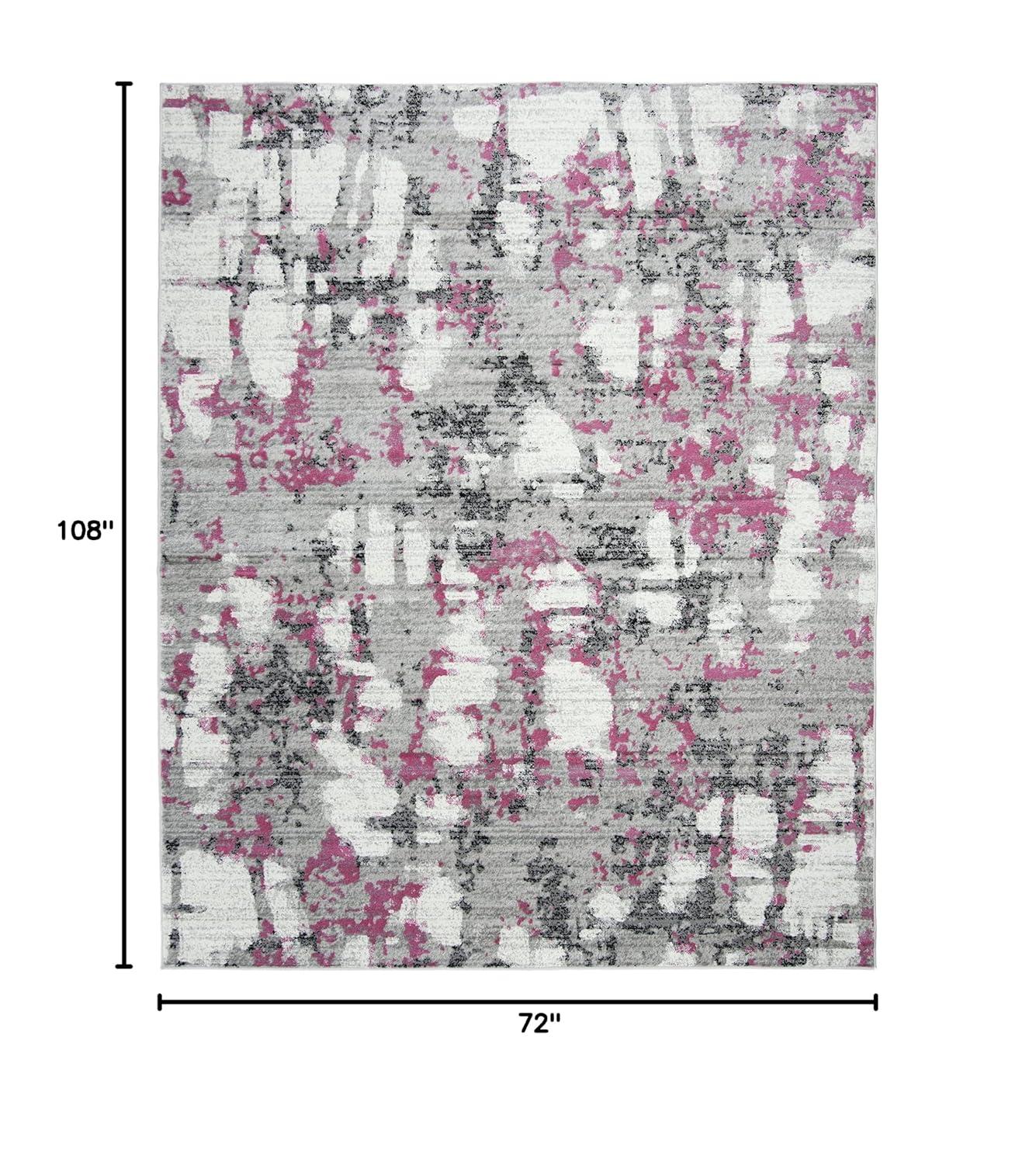 SAFAVIEH Skyler Langston Distressed Area Rug, Grey/Pink, 6' x 9'