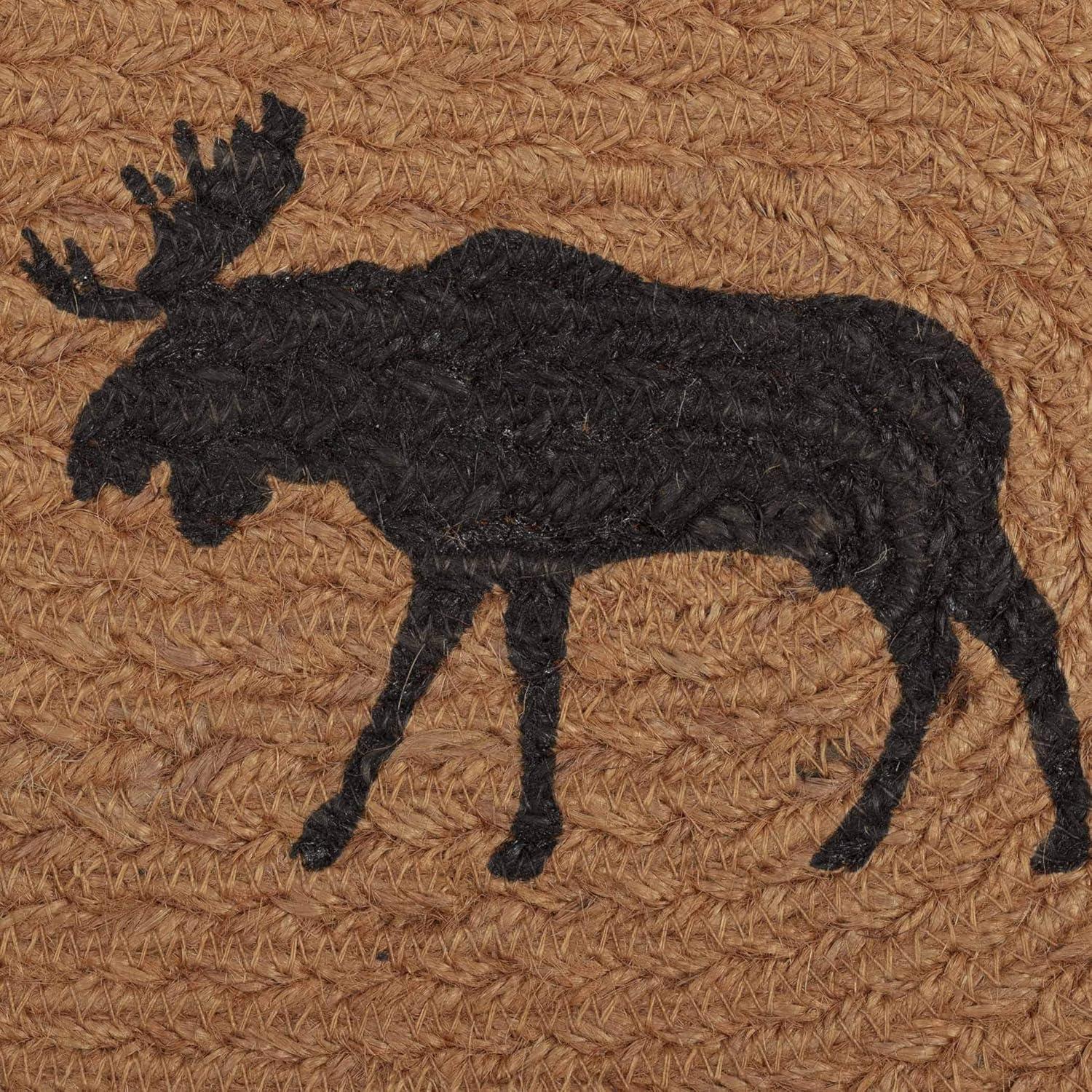 Cumberland Tan and Black Jute Moose Trivet, 8 inches