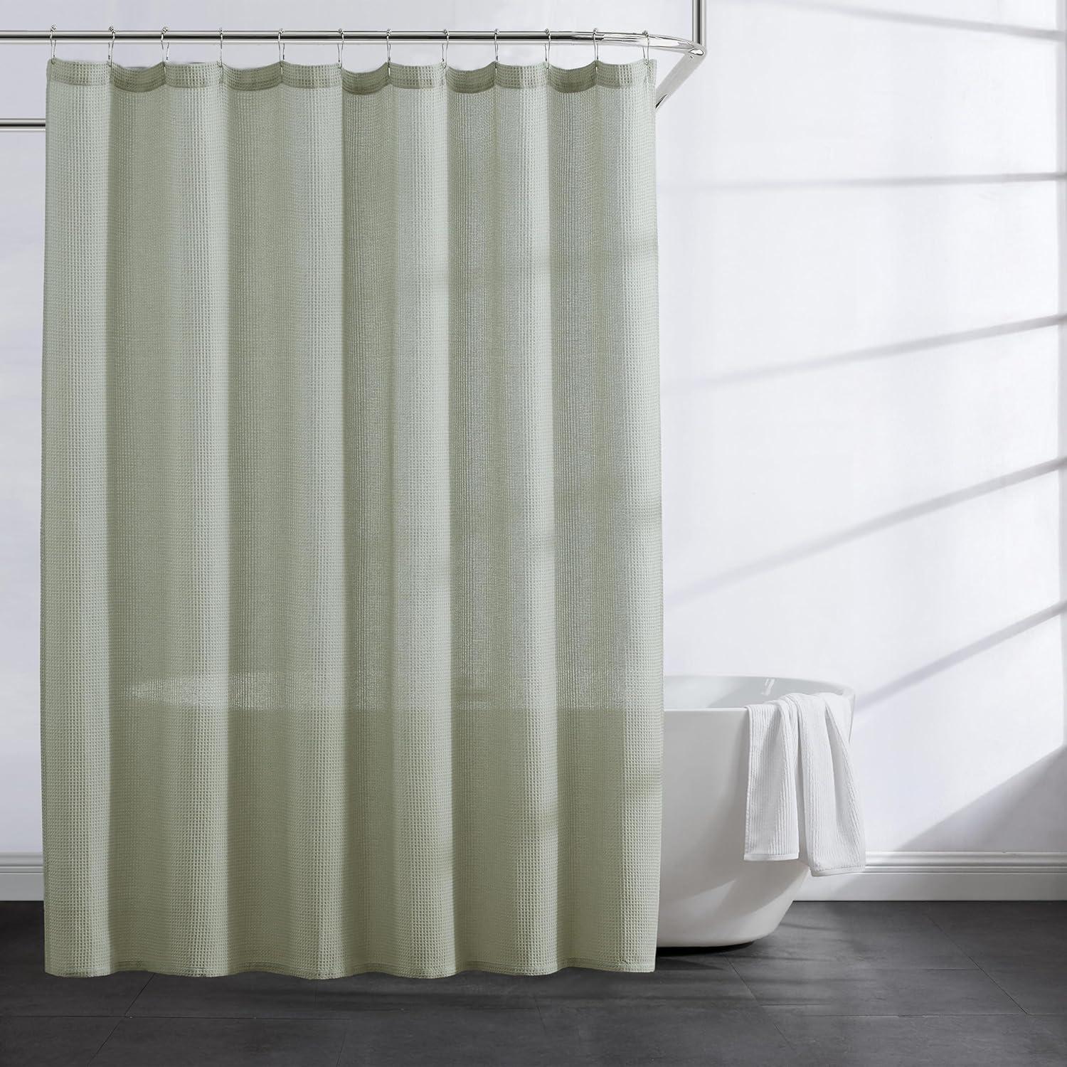 Kenneth Cole Kenneth Cole Solid Waffle Cotton Blend Shower Curtain