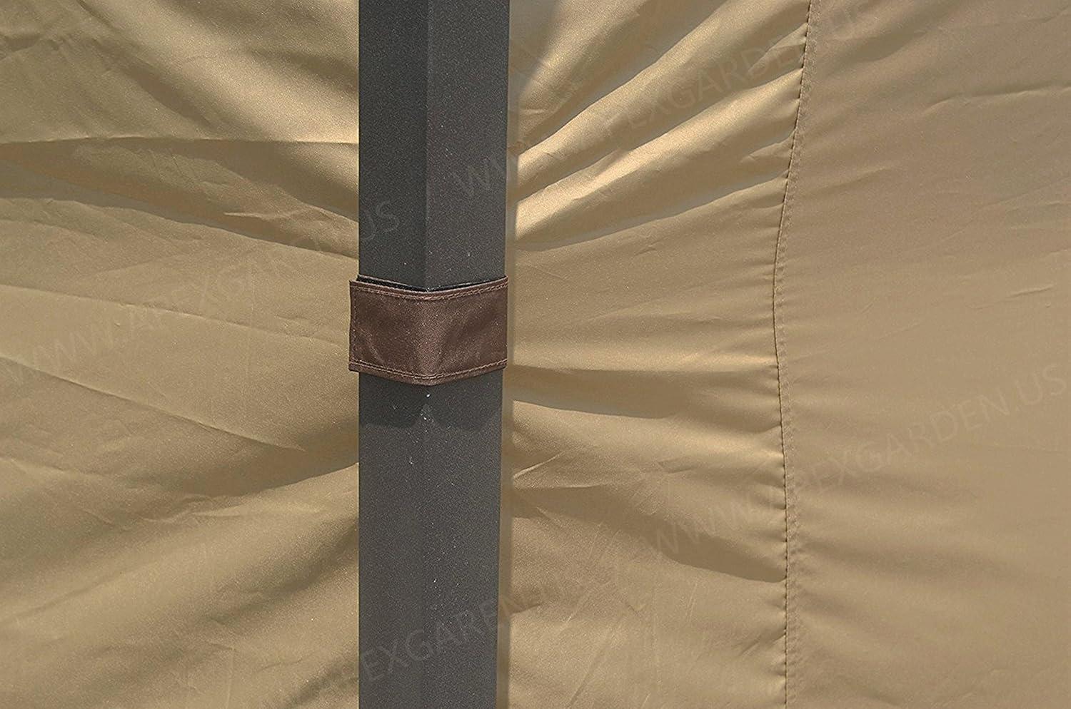 Beige Polyester Privacy Curtain Set for 10' x 12' Gazebo