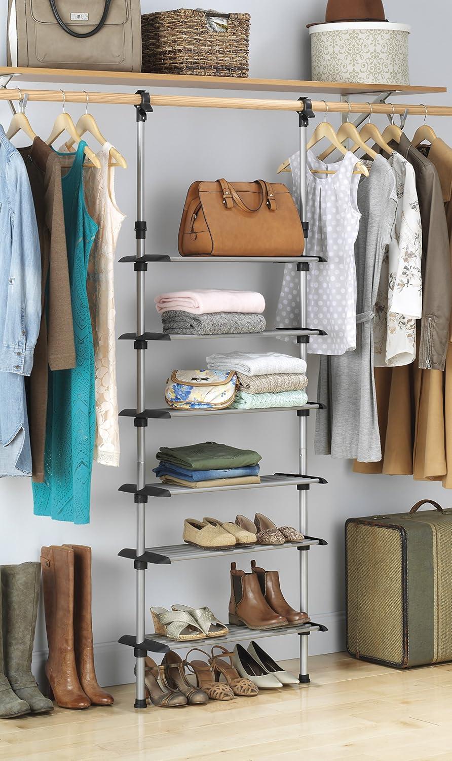 MAXAYA 6 Shelf Closet System - Adjustable Closet Maximizer