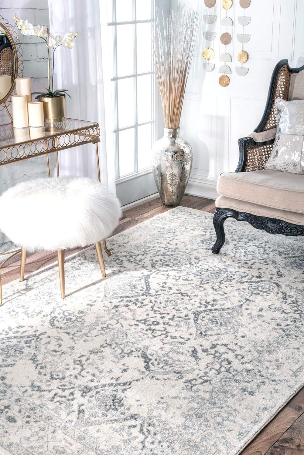 nuLOOM Odell Faded Vintage Runner Rug, 2' 8" x 20', Ivory
