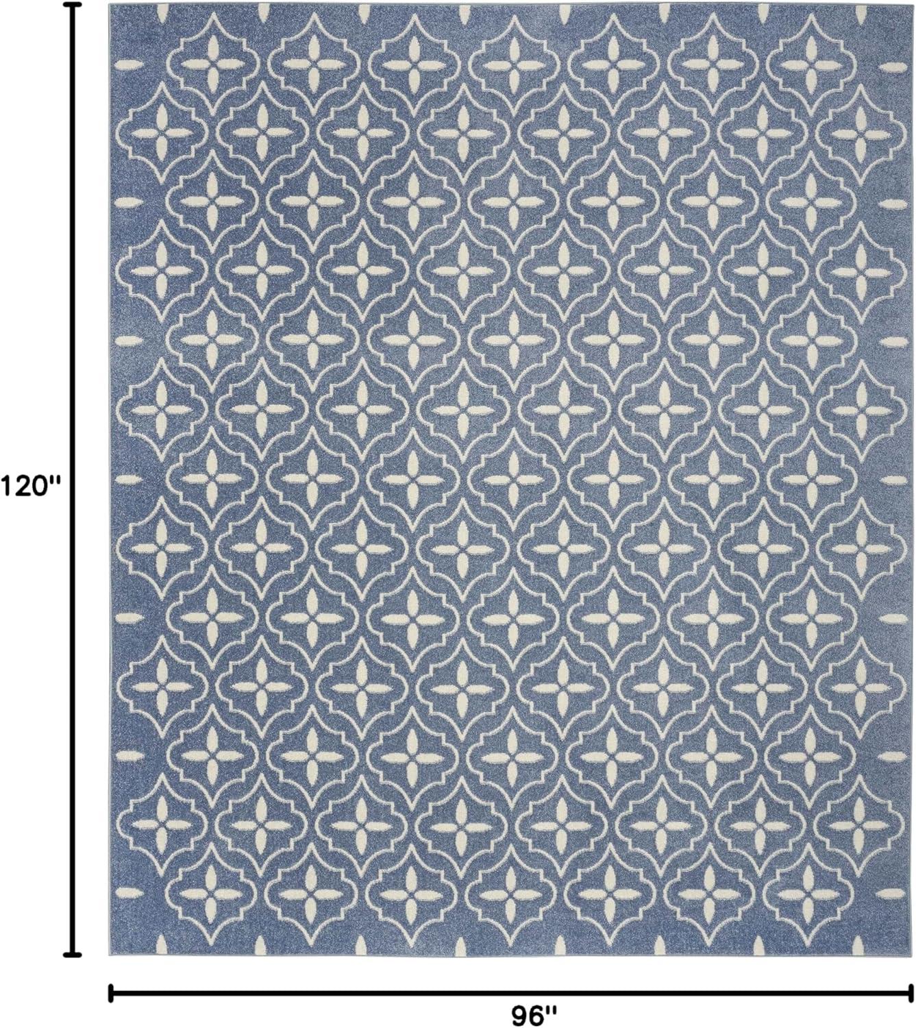 Nourison Essentials Blue/Ivory Indoor/Outdoor Area Rug