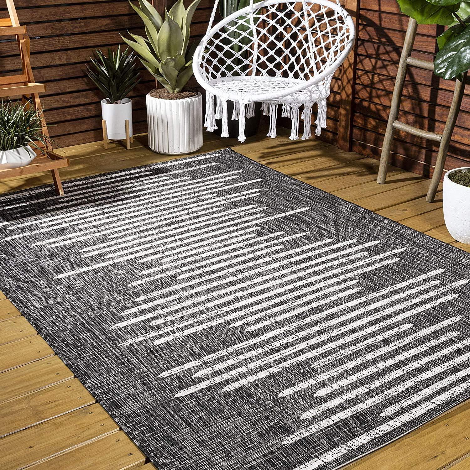 Zolak Berber Stripe Geometric Indoor/Outdoor Area Rug - JONATHAN Y