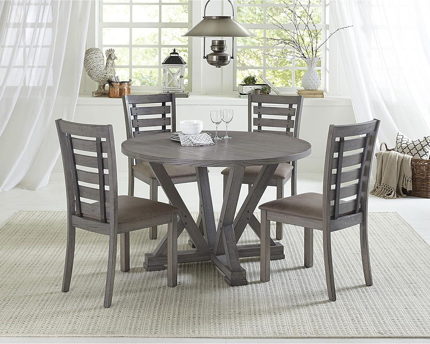 Progressive Furniture Fiji Wood Set of 2 Dining Chairs in Harbor Gray