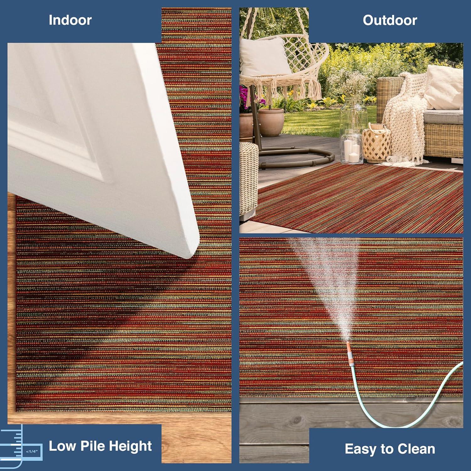 Liora Manne Marina Stripes Indoor/Outdoor Rug Saffron 3'3" x 4'11"
