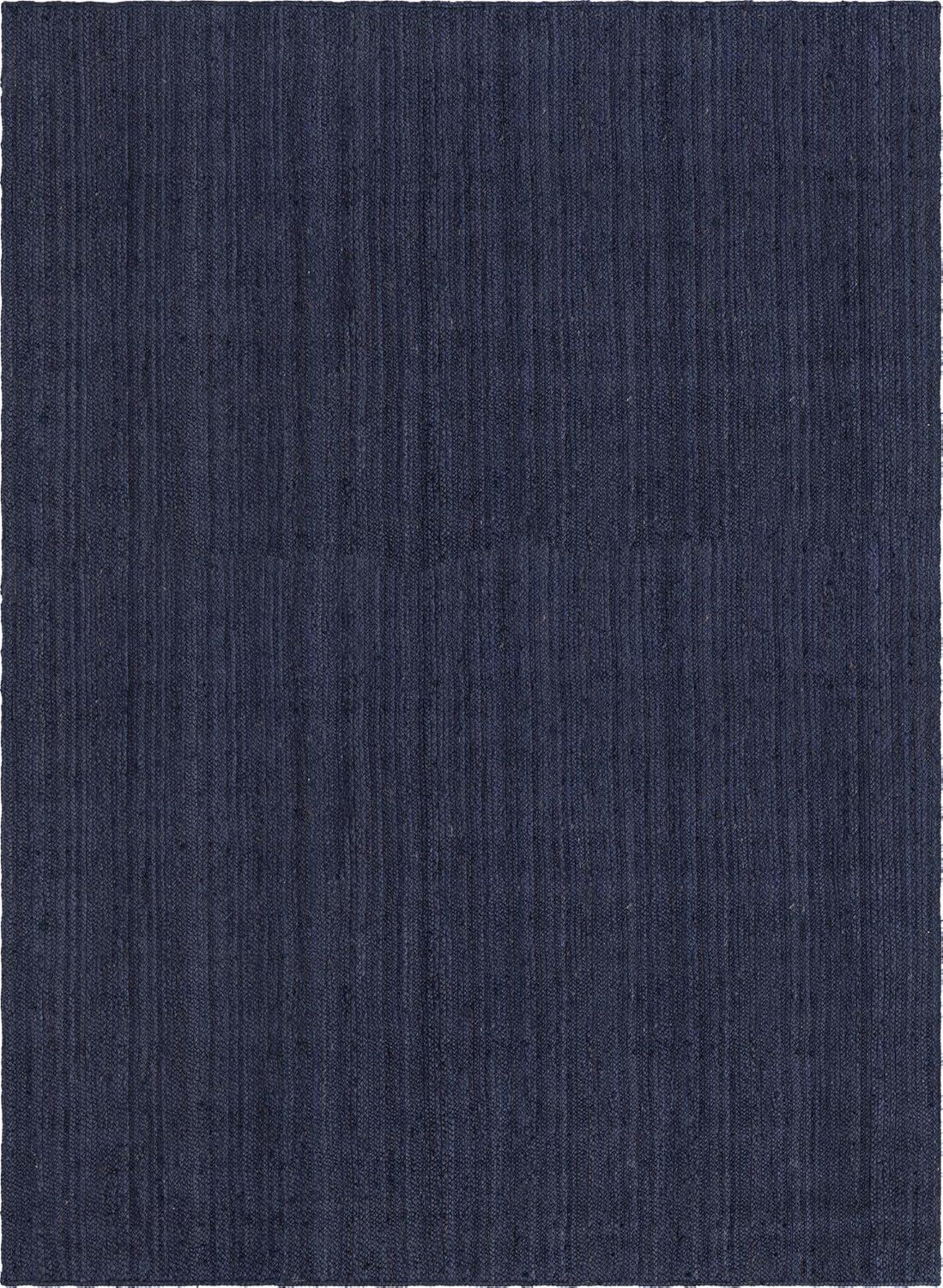 Unique Loom Braided Jute Collection Area Rug - Dhaka (10' x 14' 1" Rectangle Navy Blue)