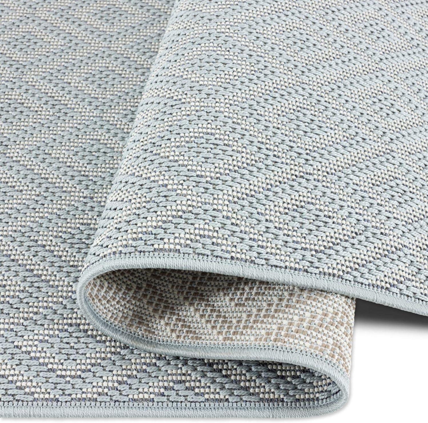 6'6" x 9'6" Tripoli Lydia Indoor/Outdoor Rug Blue/Cream - Home Dynamix: UV & Stain Resistant, Woven