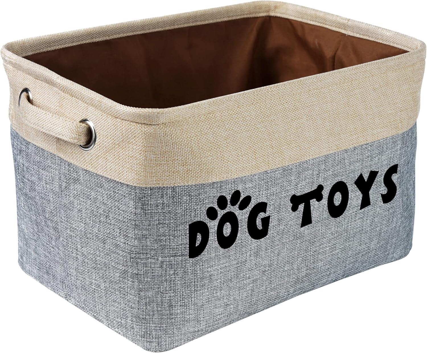 Archie & Oscar™ Dog Toy Basket, Collapsible Dog Toy Bin Box With Comfortable Handles, Large Dog Toy Storage Organizer For Dog Accessories, Pet Toys, Dog Coat & Clothing