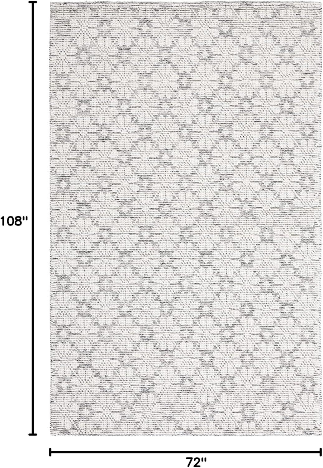 SAFAVIEH Vermont Orval Geometric Floral Wool Area Rug, Ivory/Grey, 6' x 9'