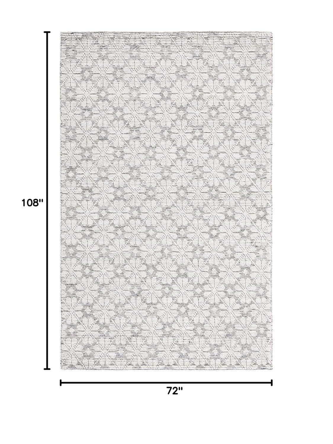SAFAVIEH Vermont Orval Geometric Floral Wool Area Rug, Ivory/Grey, 6' x 9'
