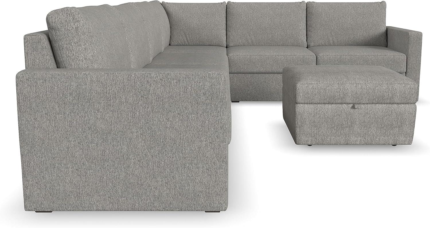 Flex 6 - Piece Upholstered Modular Sectional with Storage Ottoman