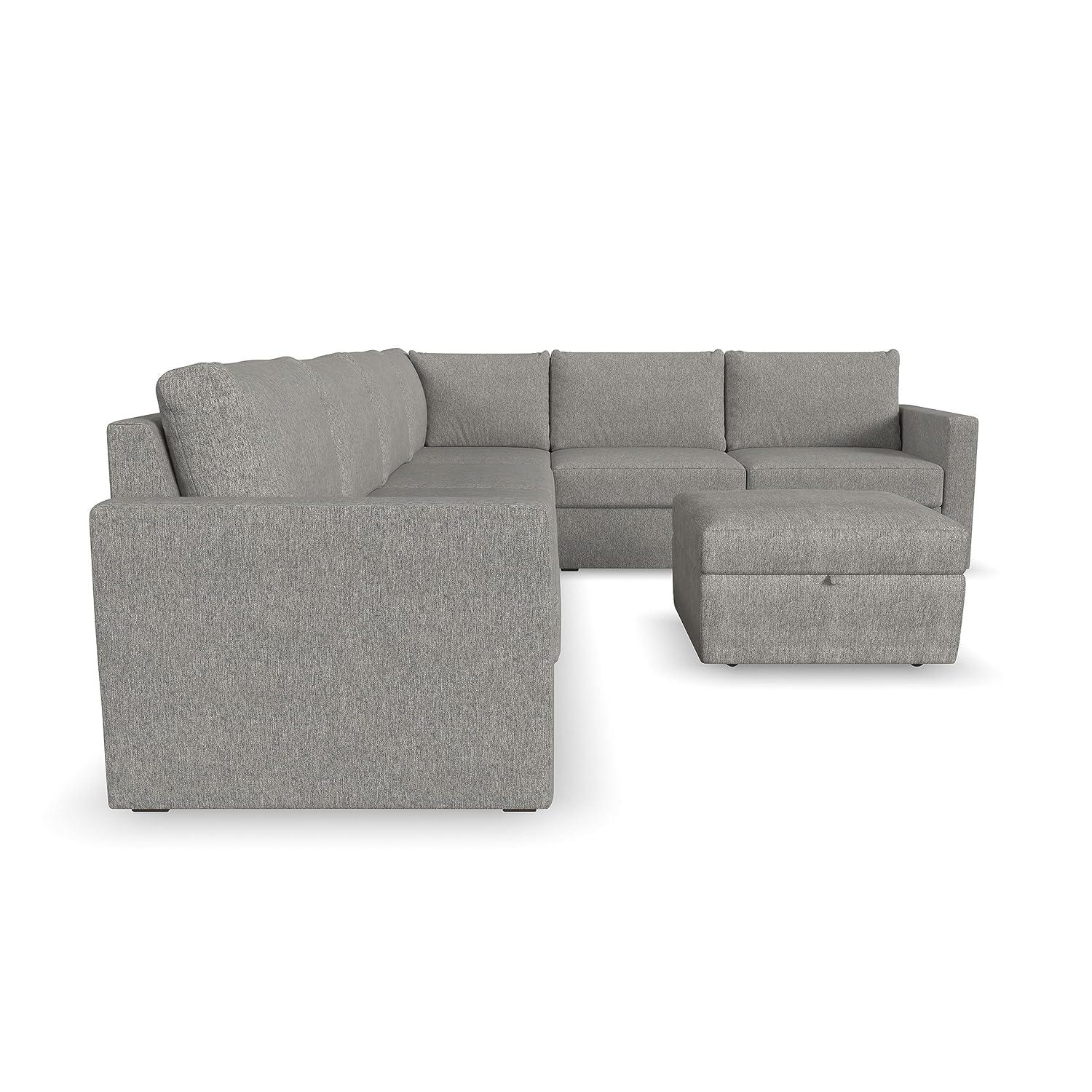 Flex 6 - Piece Upholstered Modular Sectional with Storage Ottoman