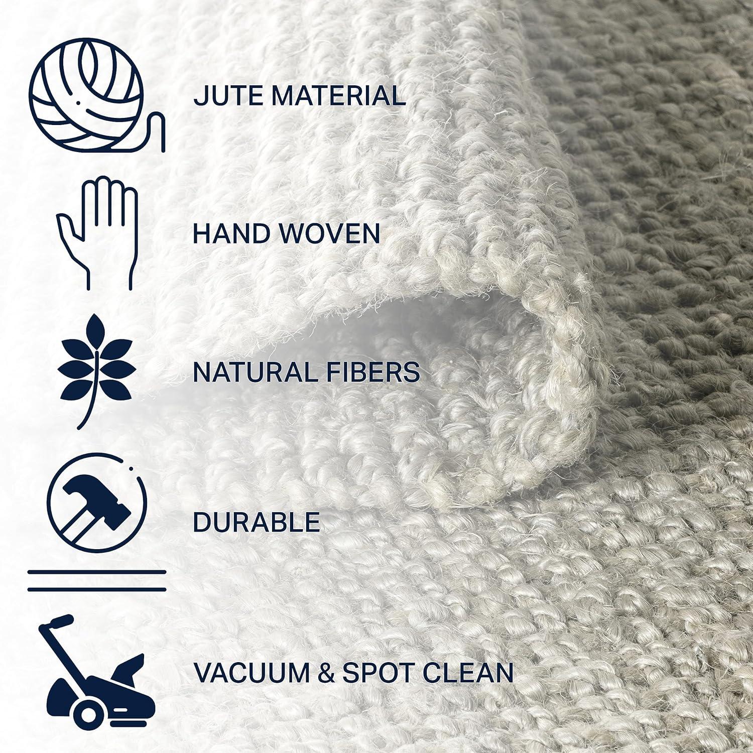 5'x8' Pata Hand Woven Chunky Jute Area Rug, Gray - JONATHAN Y