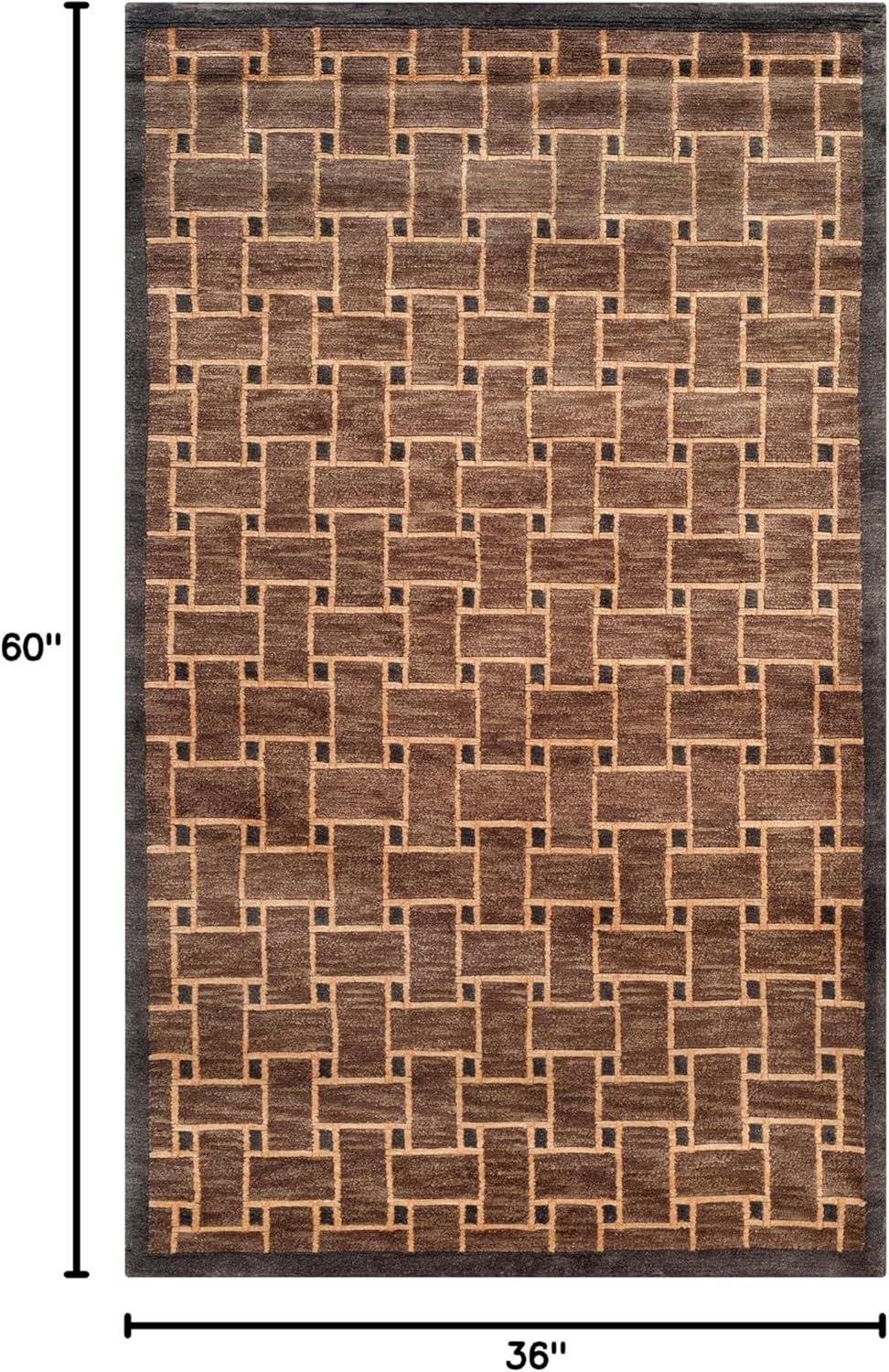 Safavieh Tibetan Hand Knotted Wool Pile Geometric Rug