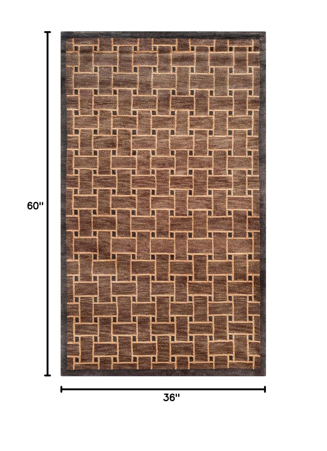 Safavieh Tibetan Hand Knotted Wool Pile Geometric Rug