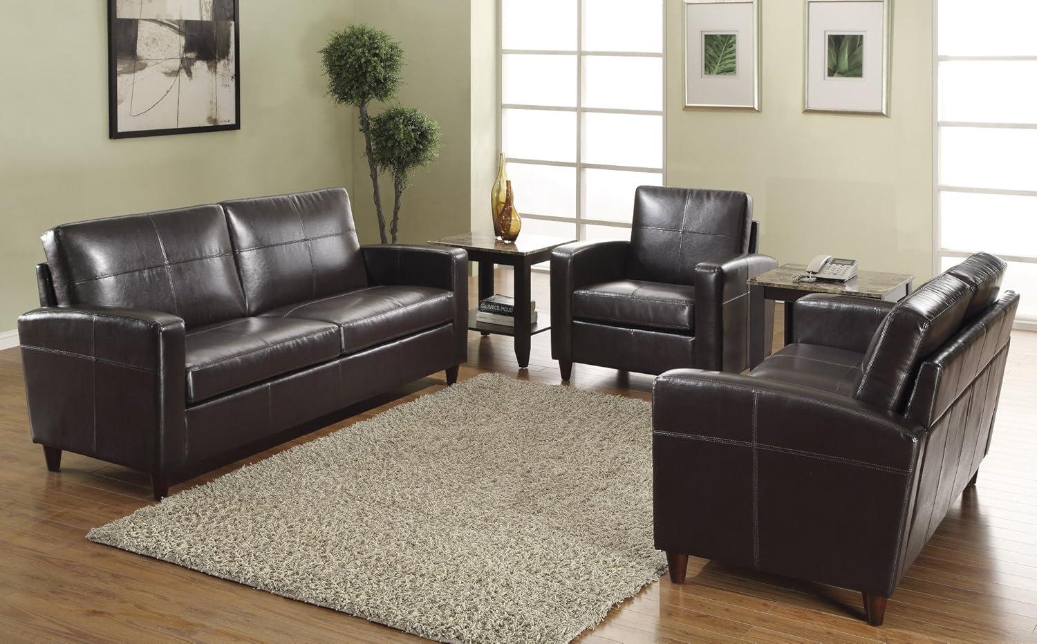 OSP Furniture Office Star SL2812-EC1 Lounge Bonded Leather Loveseat, Espresso