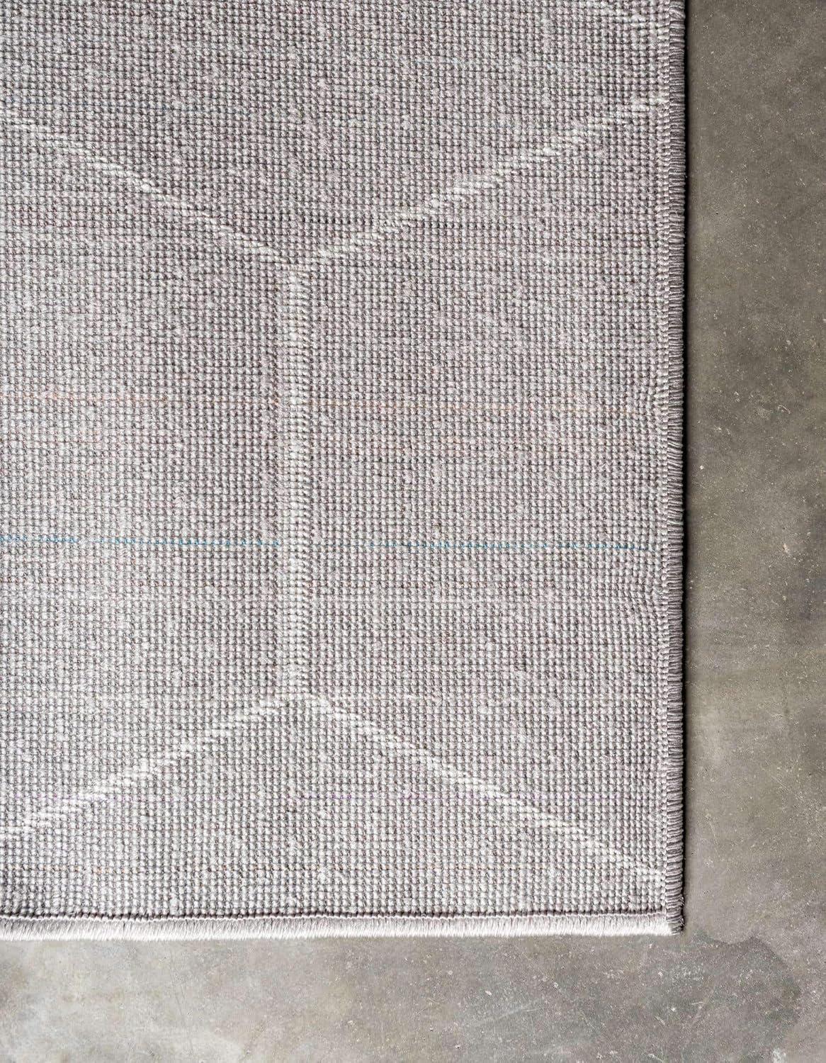 Unique Loom 10' 0 x 13' 0 Trellis Frieze Geometric Light Gray Area Rug
