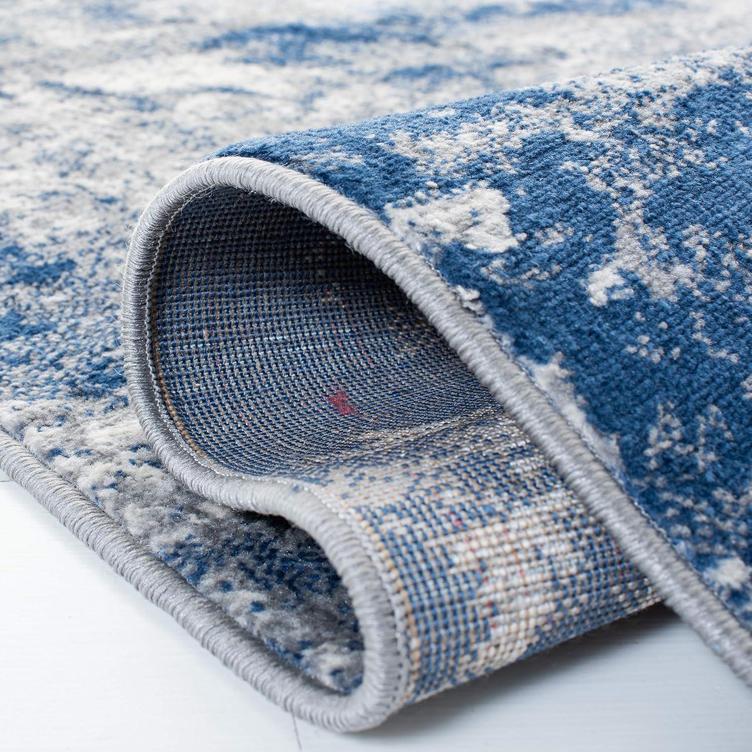 Brentwood BNT822 Power Loomed Area Rug - Grey/Navy - 8'x10' - Safavieh.