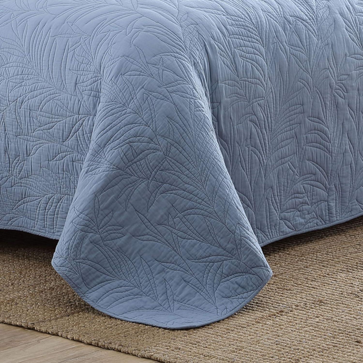 Tommy Bahama Solid Costa Sera Stitch Cotton Reversible Quilt