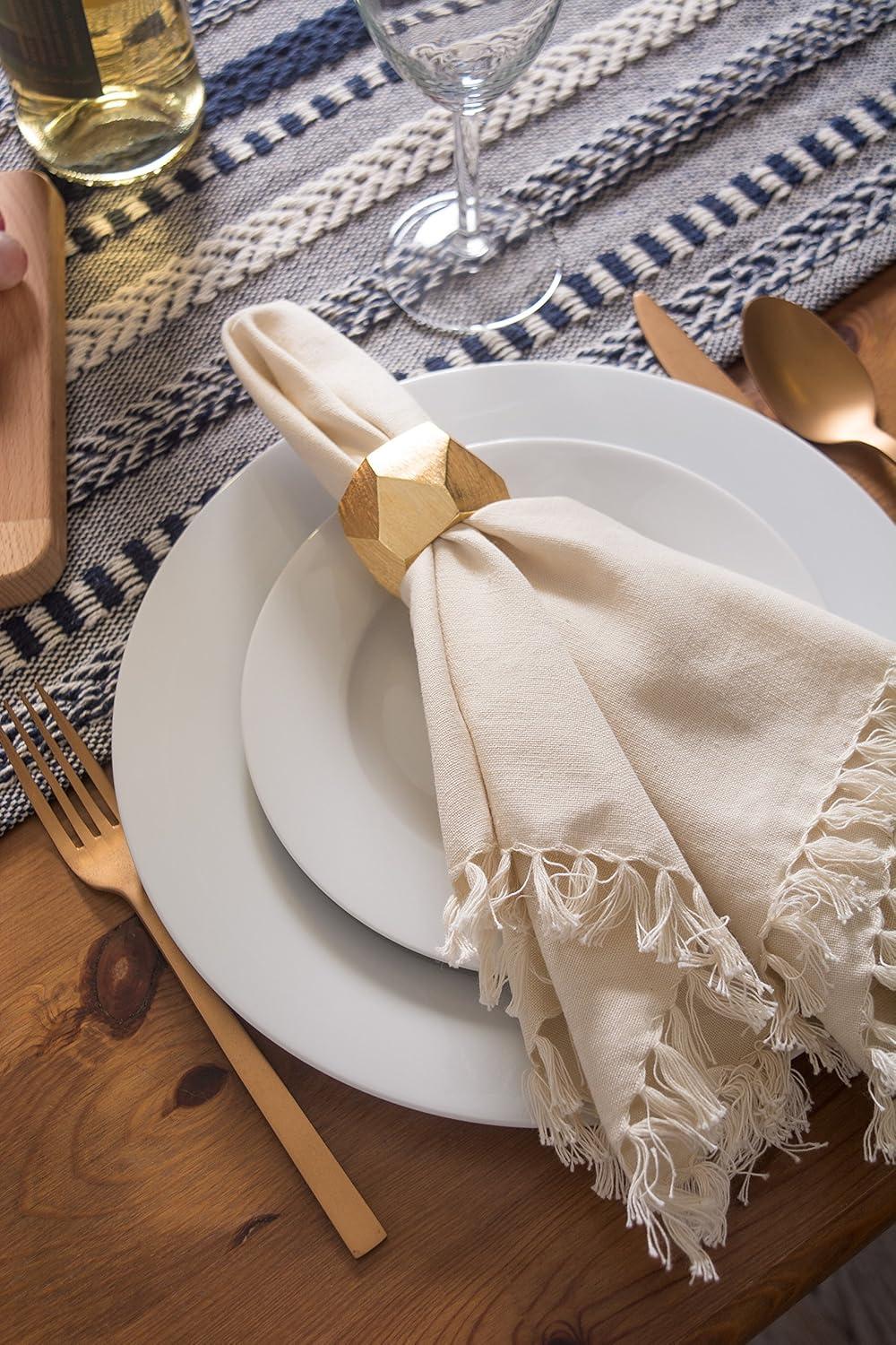 NAVY BRAIDED STRIPE TABLE RUNNER 15x72