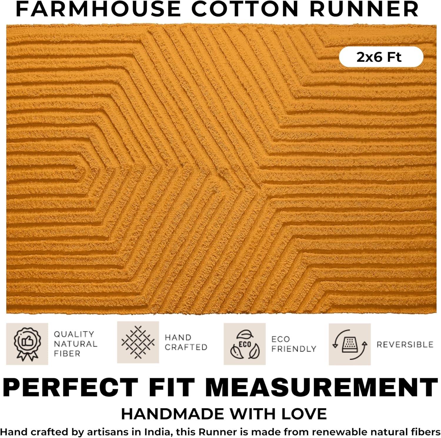 Boho Rugs for Living Room 4x6, Farmhouse Cotton Area Rug for Bedroom, Washable Tufted Indoor Floor Carpet for Kitchen Dorm Office Dining Room Office H