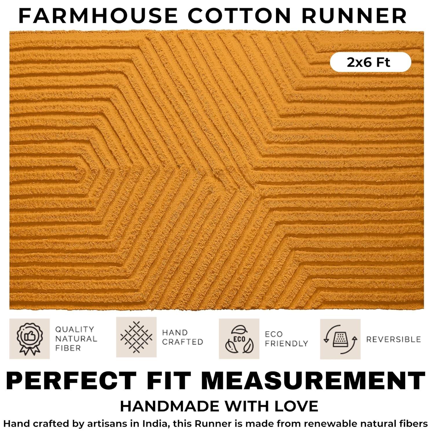 Boho Rugs for Living Room 4x6, Farmhouse Cotton Area Rug for Bedroom, Washable Tufted Indoor Floor Carpet for Kitchen Dorm Office Dining Room Office H